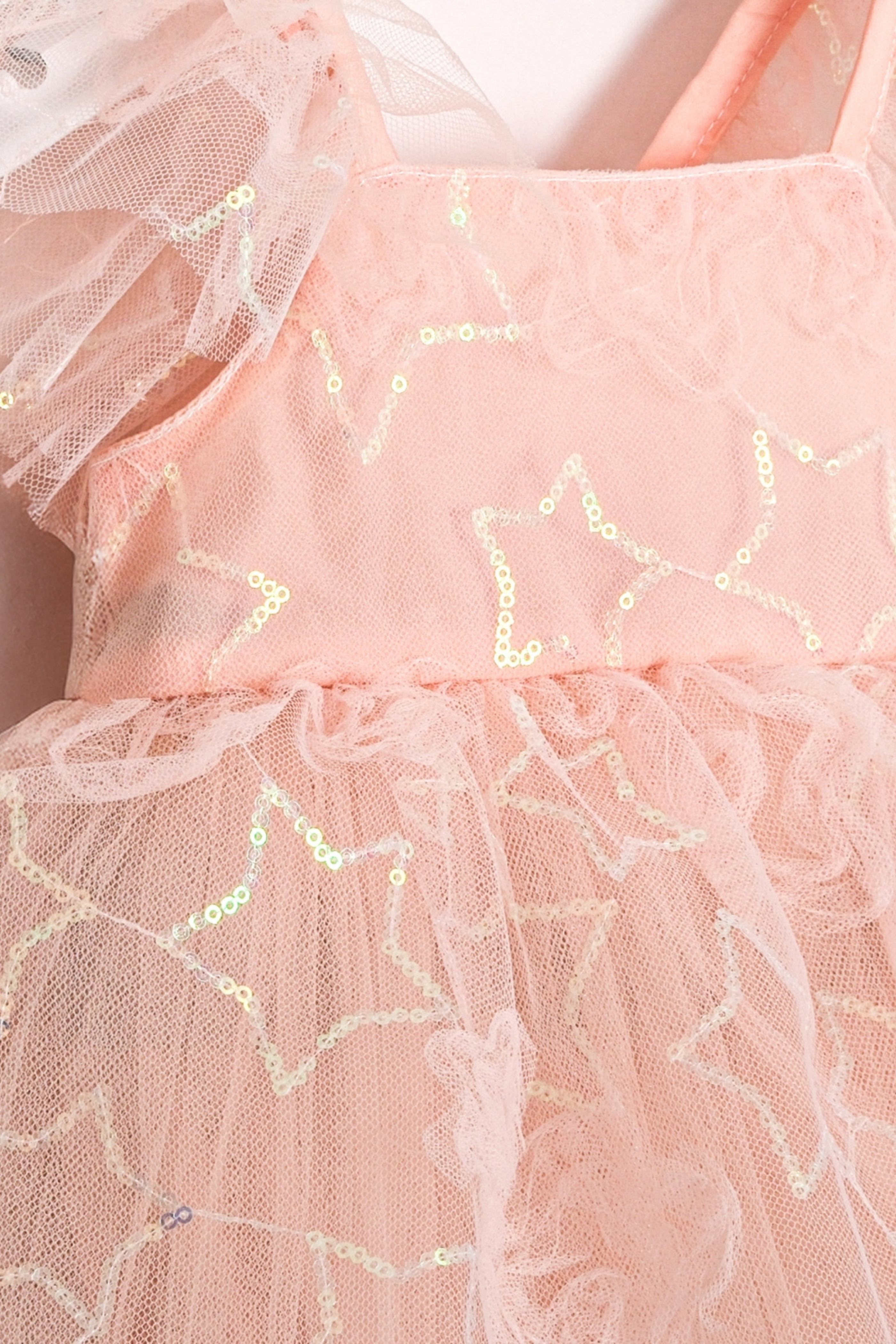 Abito Neonata Fatina Paillettes Pesca