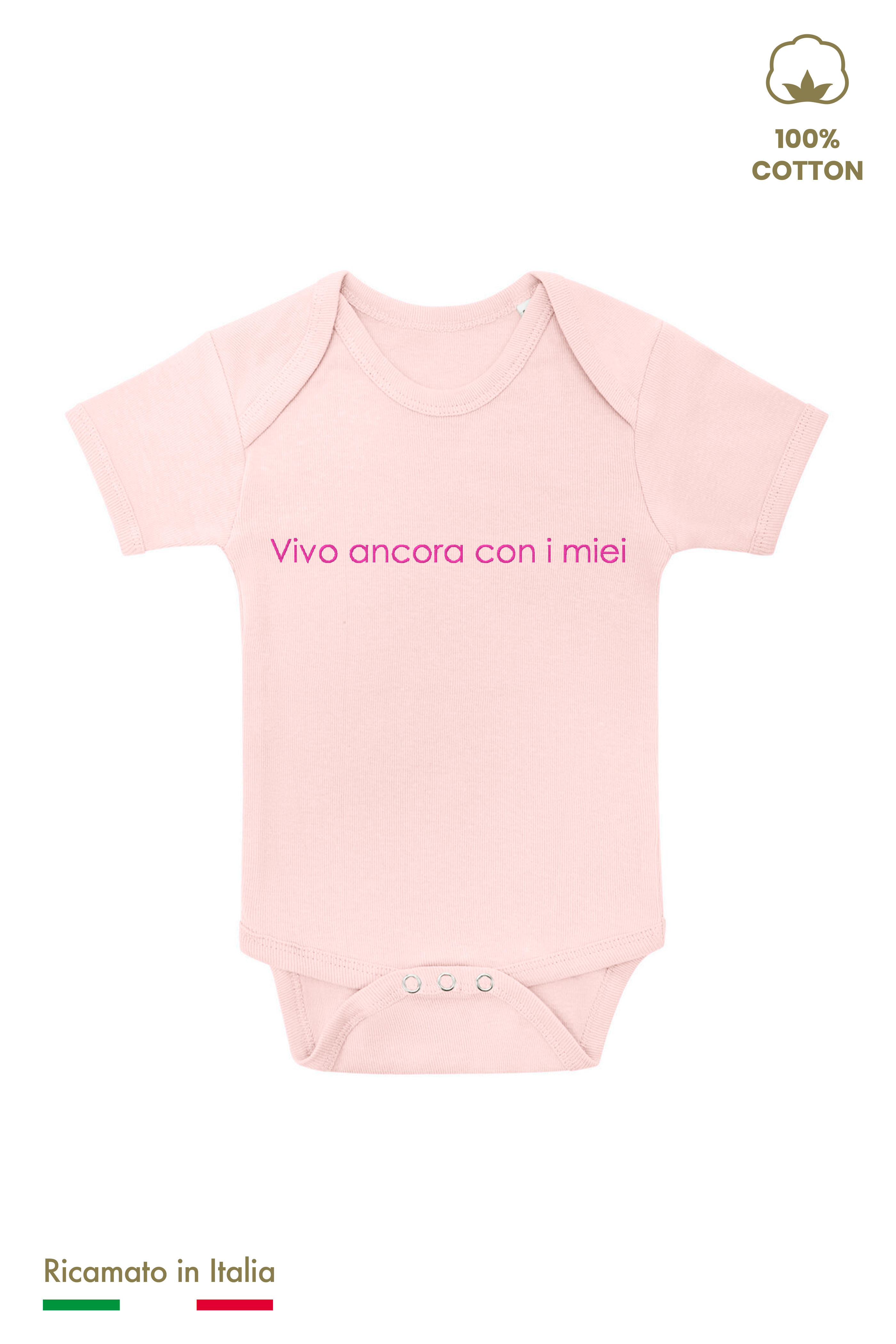 Body Ricamato "Vivo ancora con i miei"