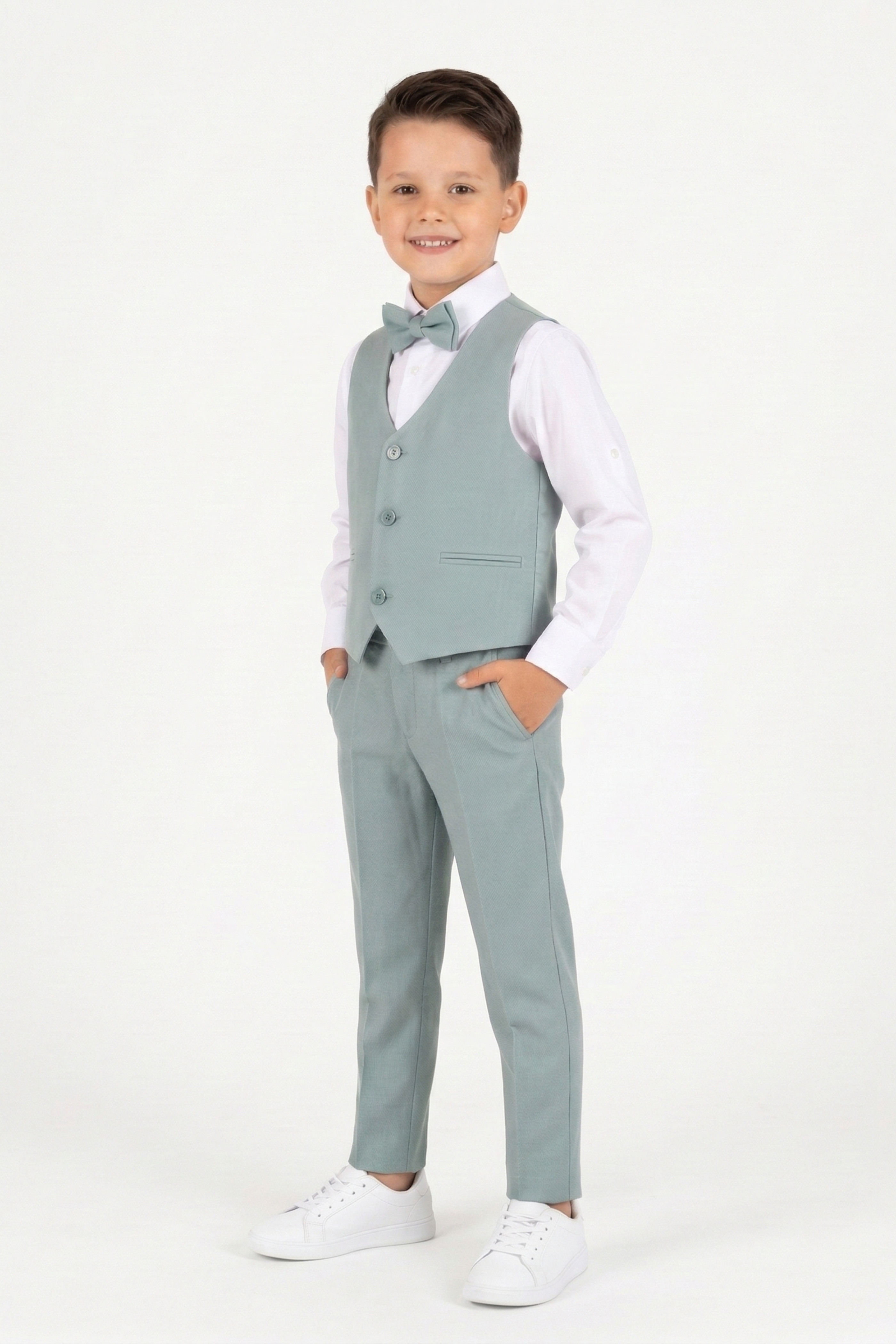 Completo Cerimonia Bambino Verde Salvia