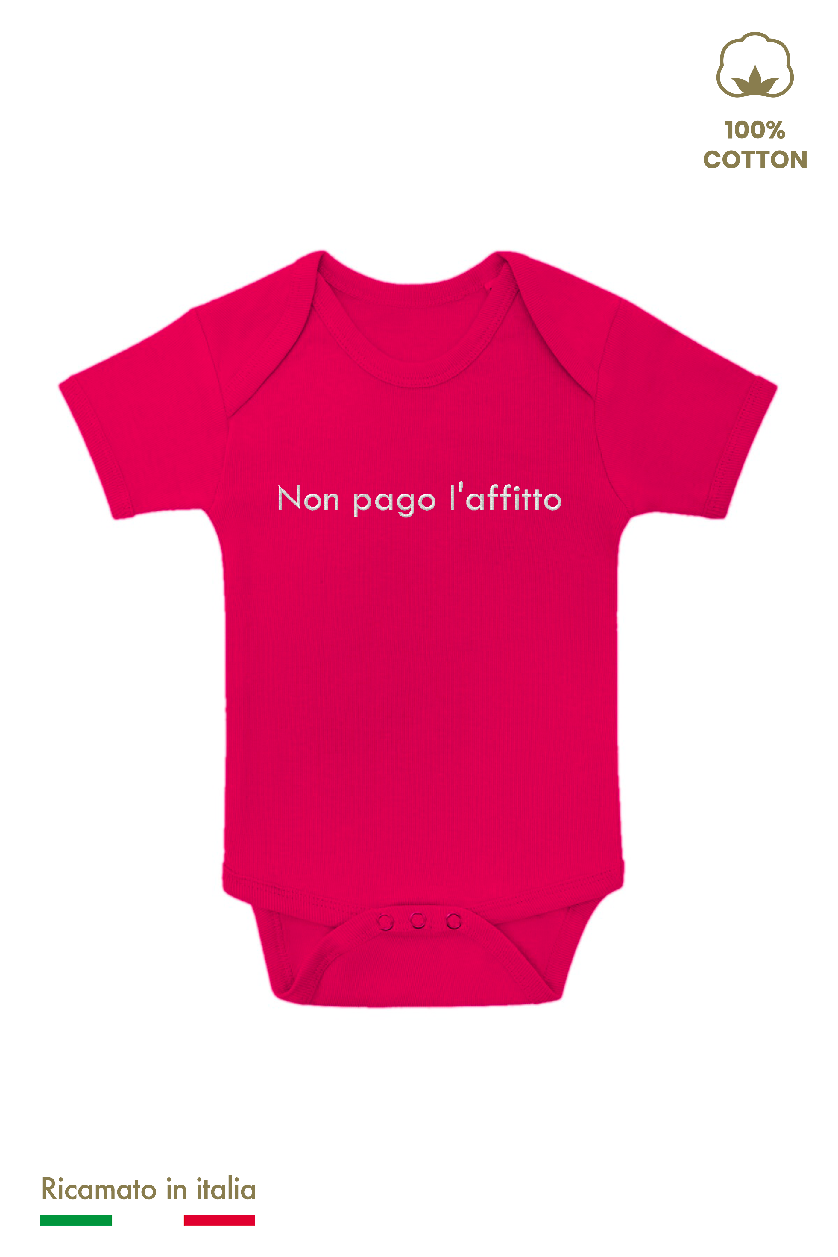 Body Ricamato "Non pago l'affitto"