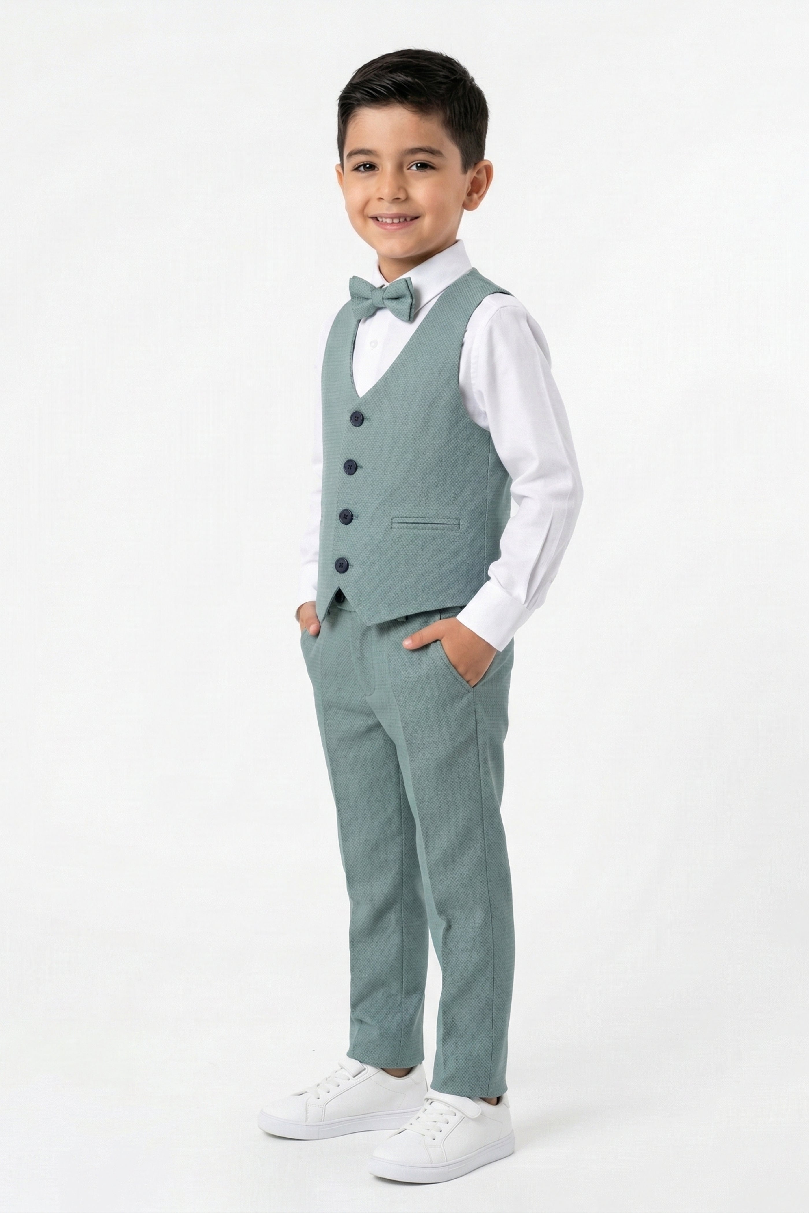 Completo Cerimonia Bambino Verde Salvia