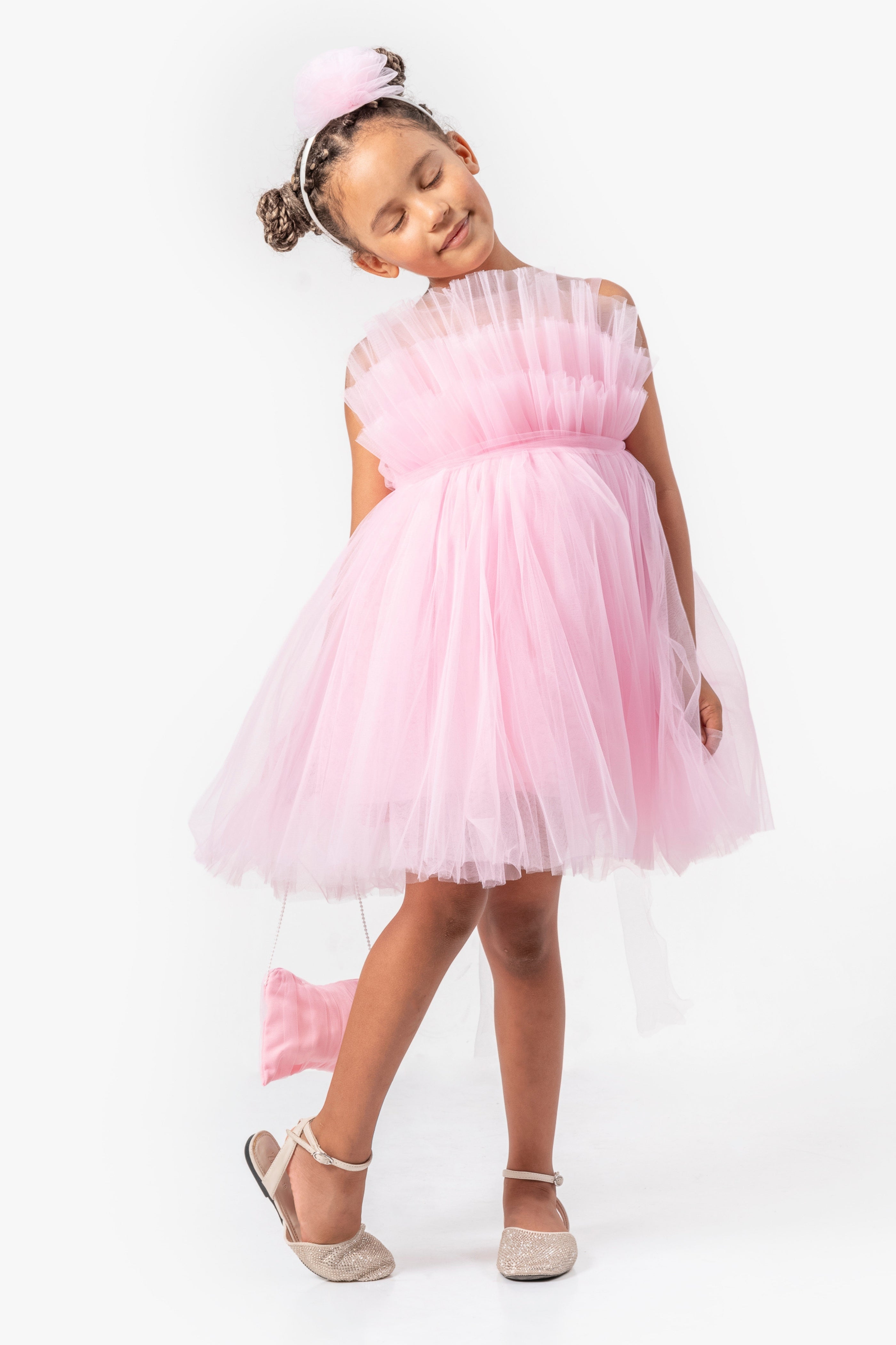 Abito Rosa Bambina Tulle Balloon