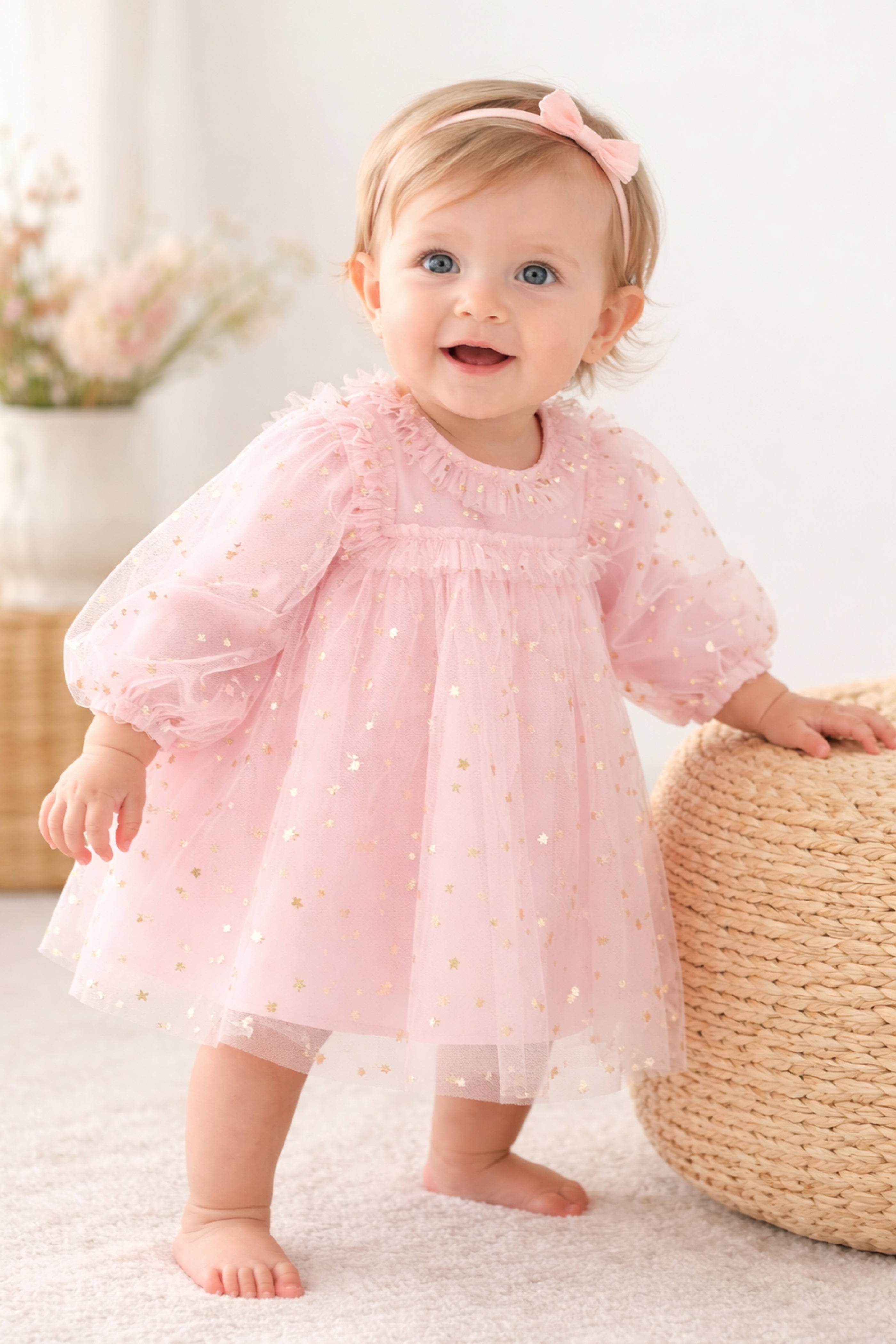 Abito Neonata Star Rosa