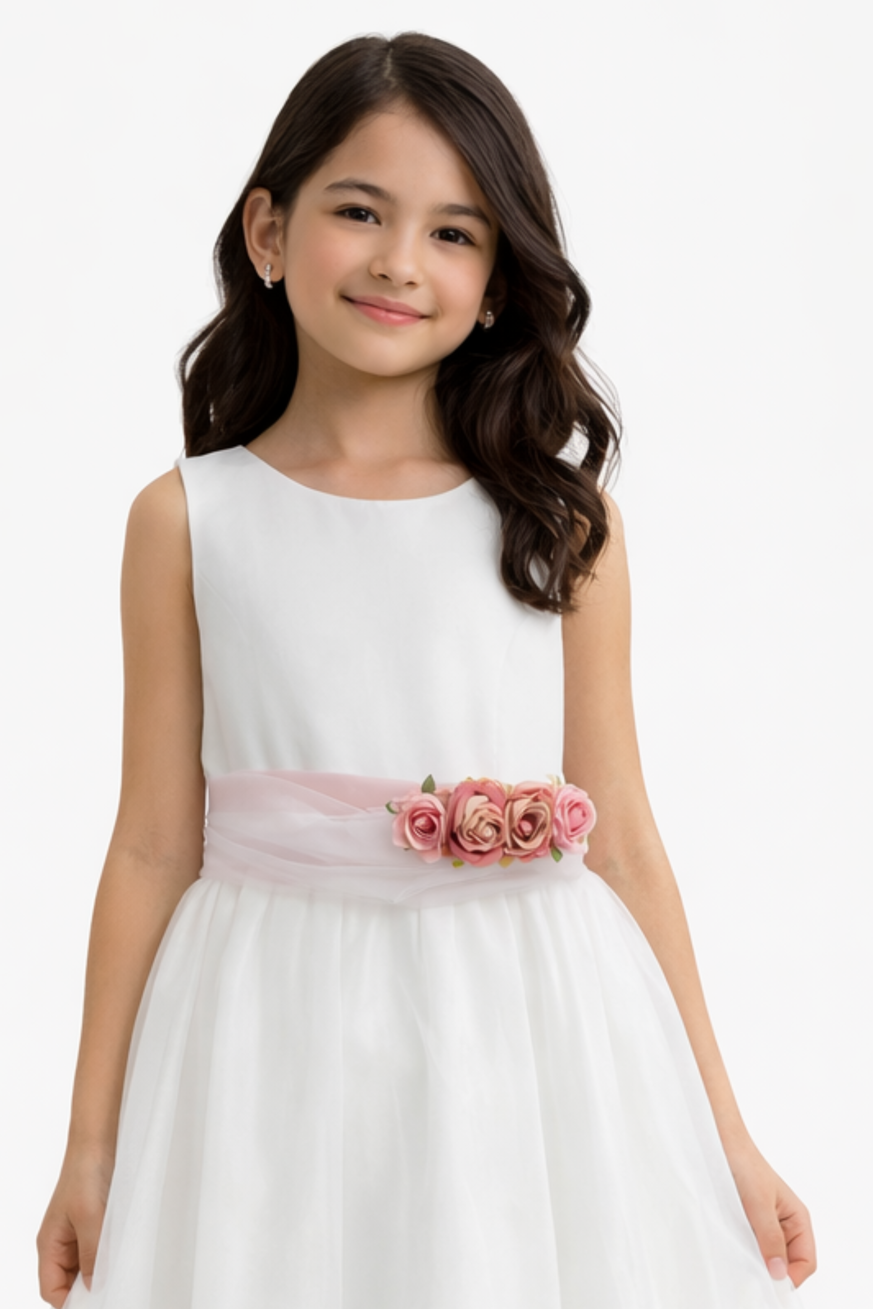 Abito Bambina Comunione Lungo Rose