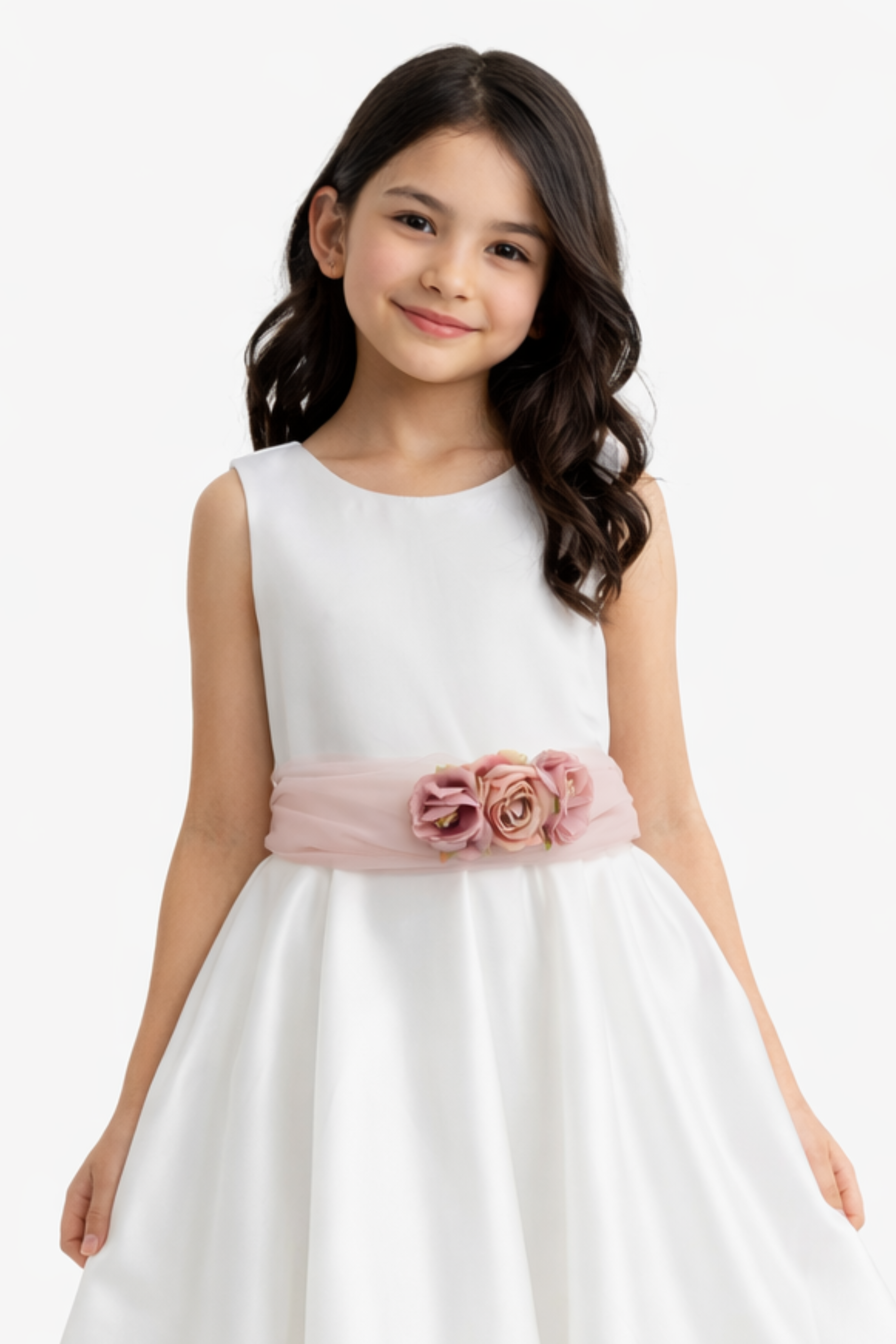 Abito Comunione Bambina Corto Fiore