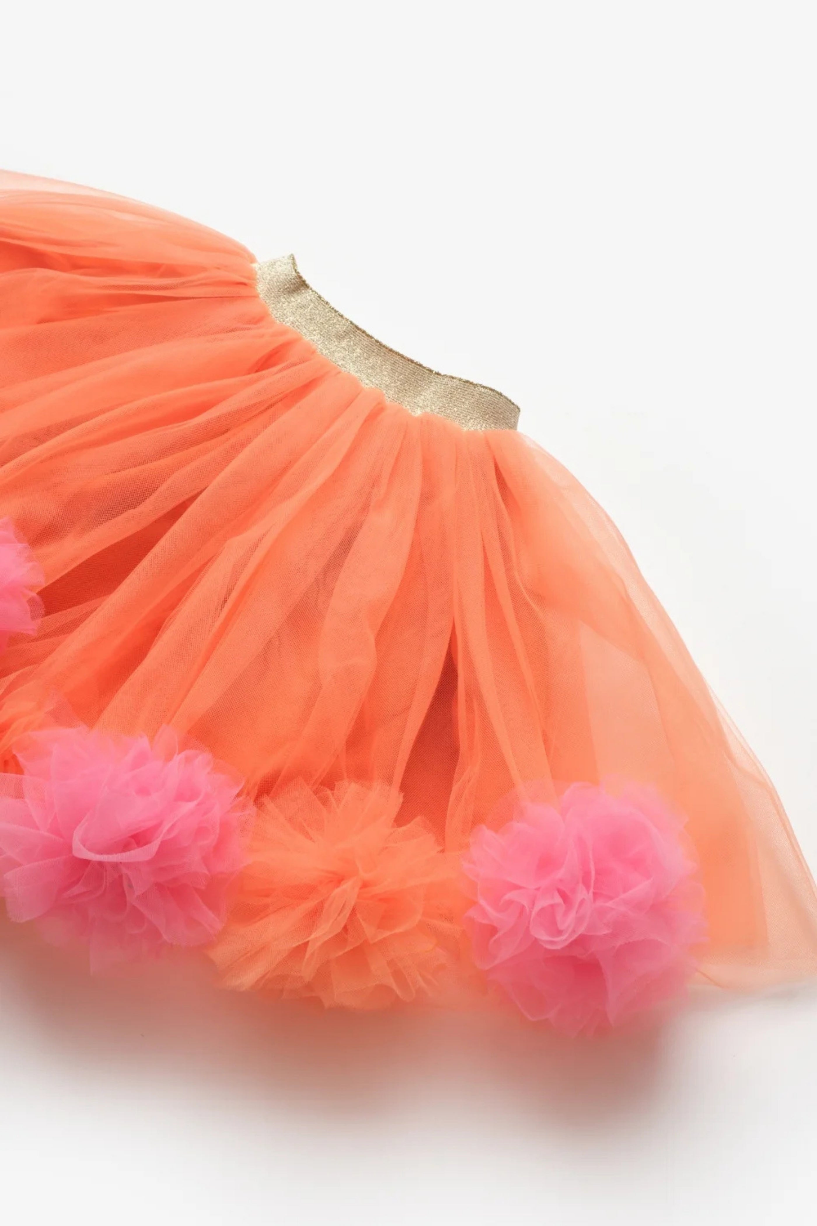 Gonna Bambina Pom Pom Tulle Arancio