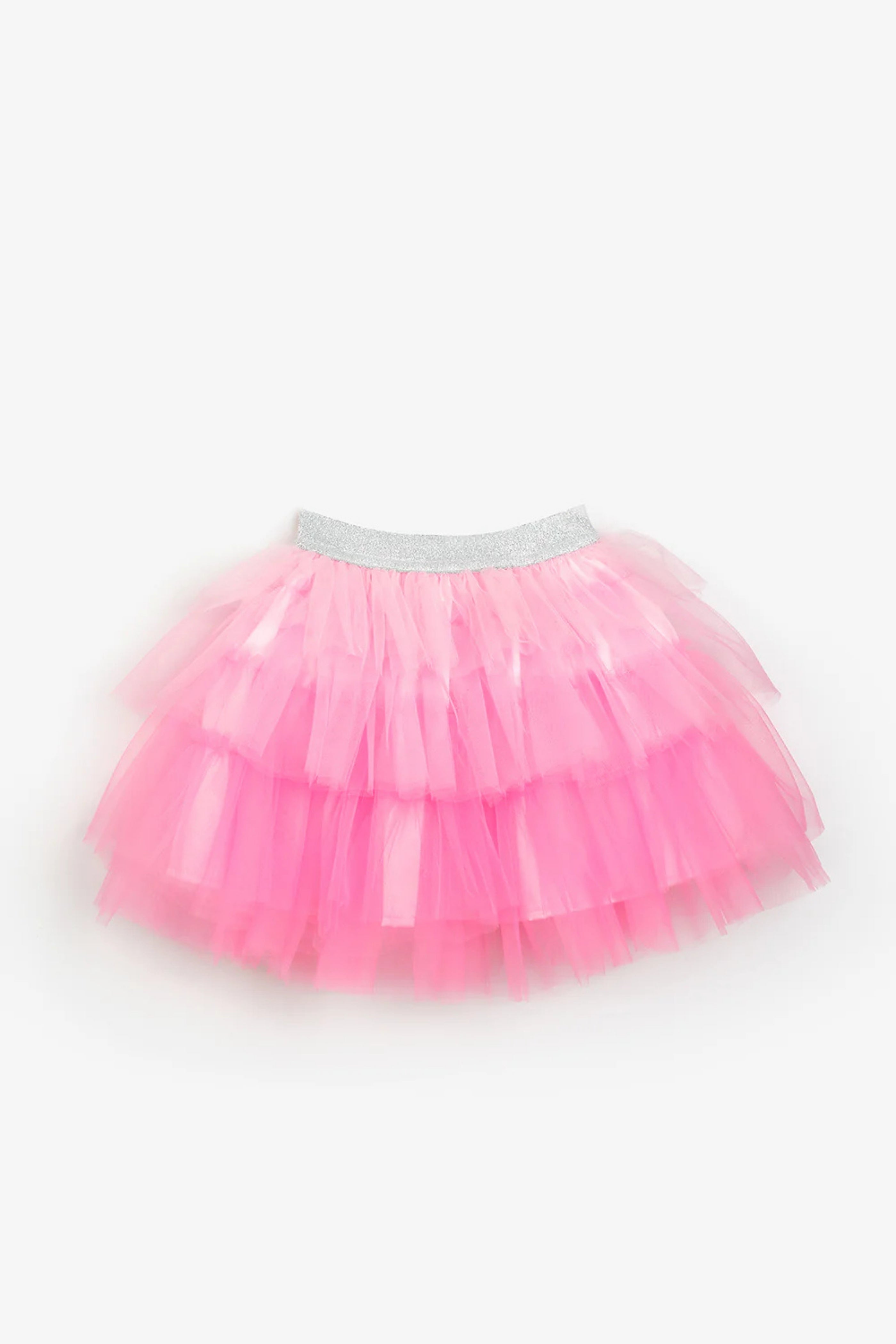 Gonna Bambina Balze Tulle Rosa