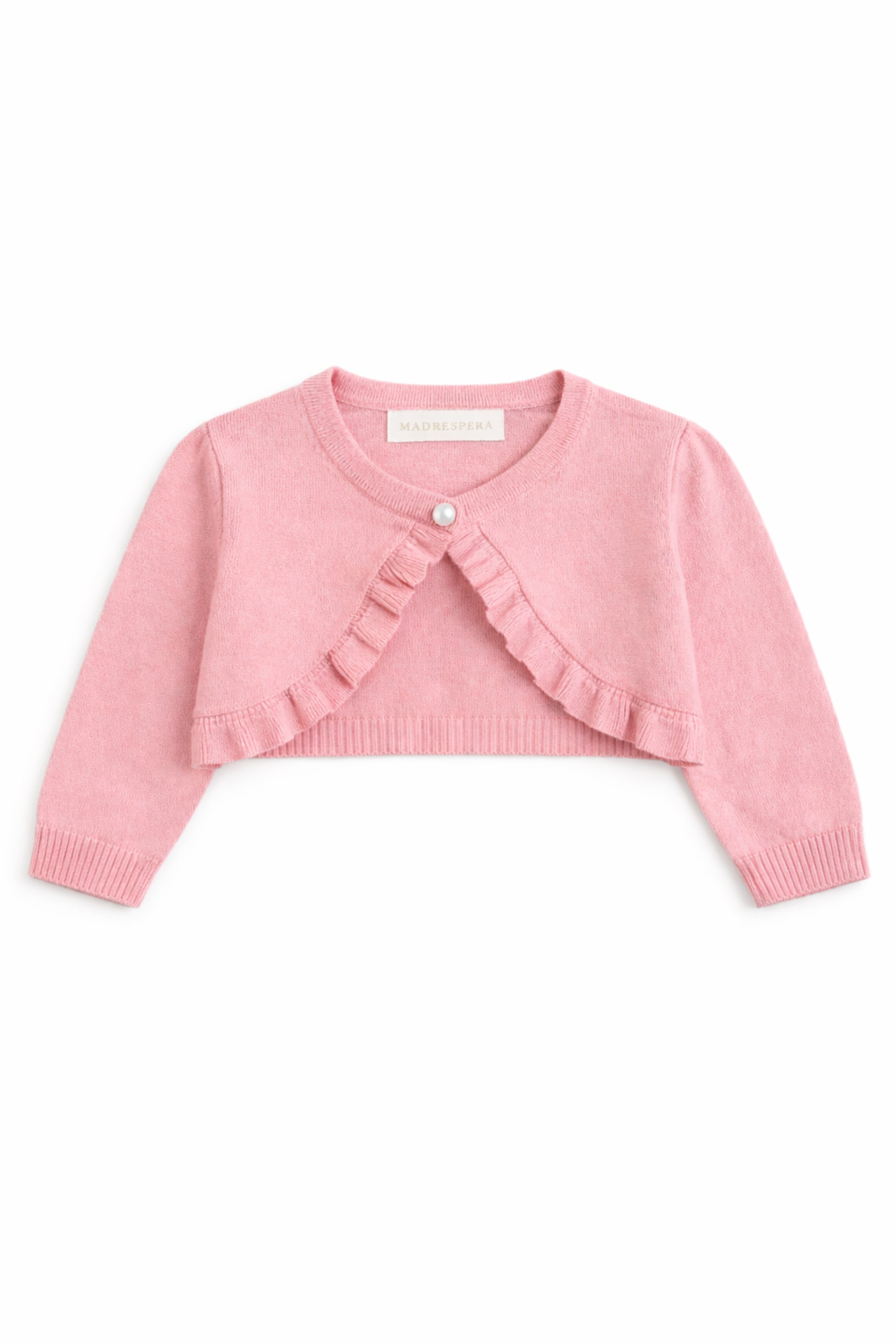 Cardigan Neonata e Bambina 100% Cotone Rouche Rosa