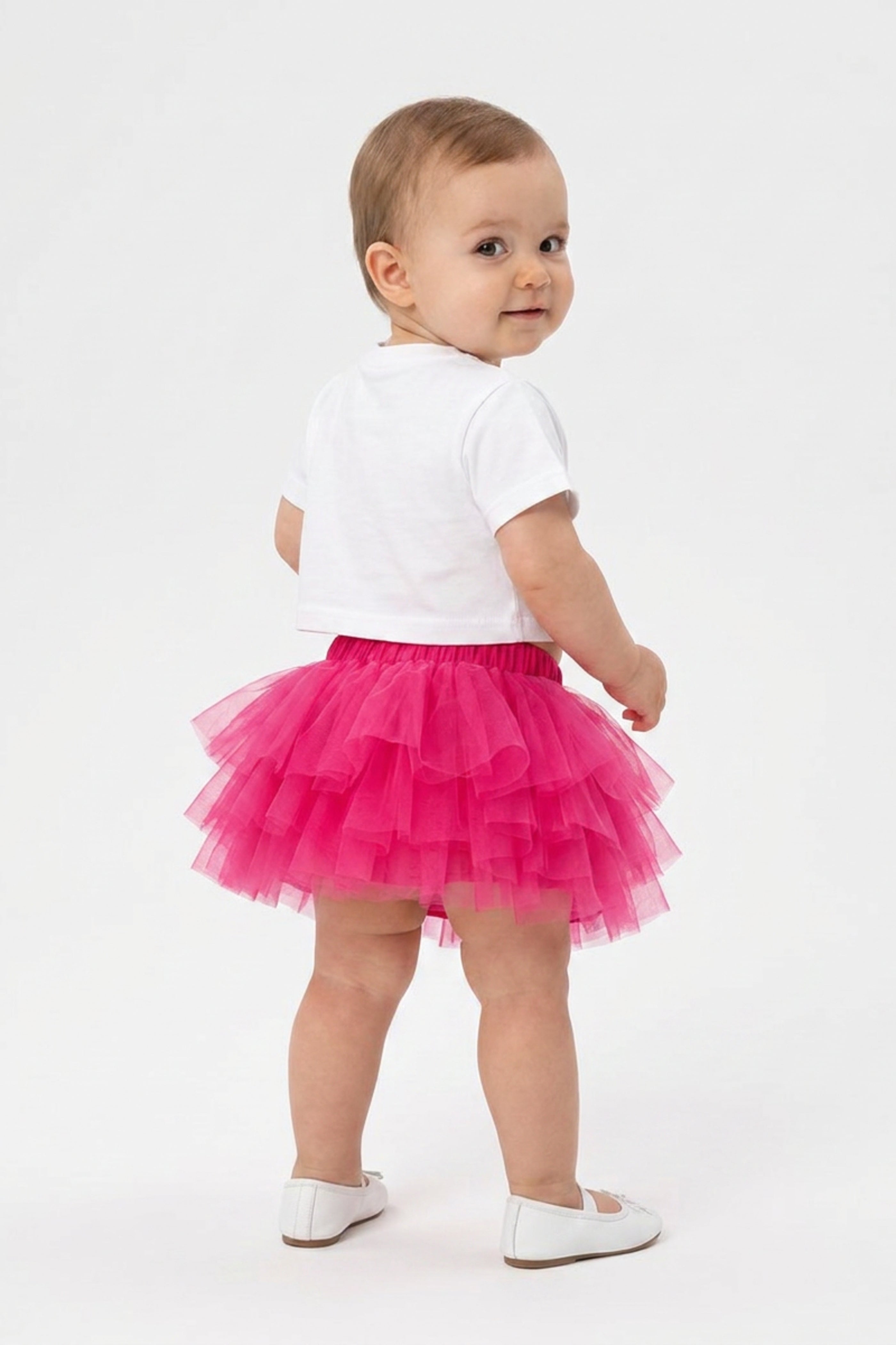 Gonna Neonata Tulle Fucsia