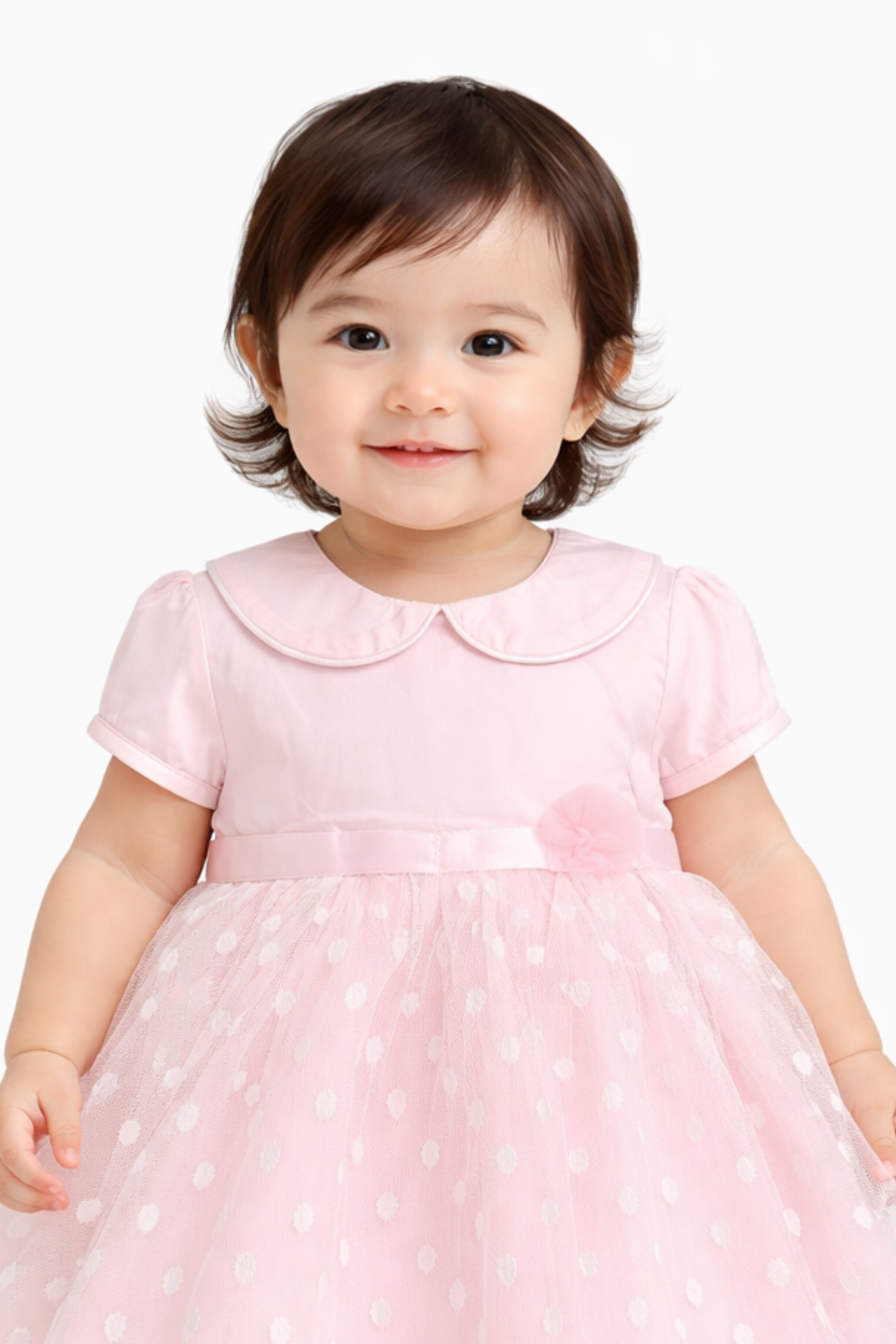 Abito Neonata Parigi Pois Rosa