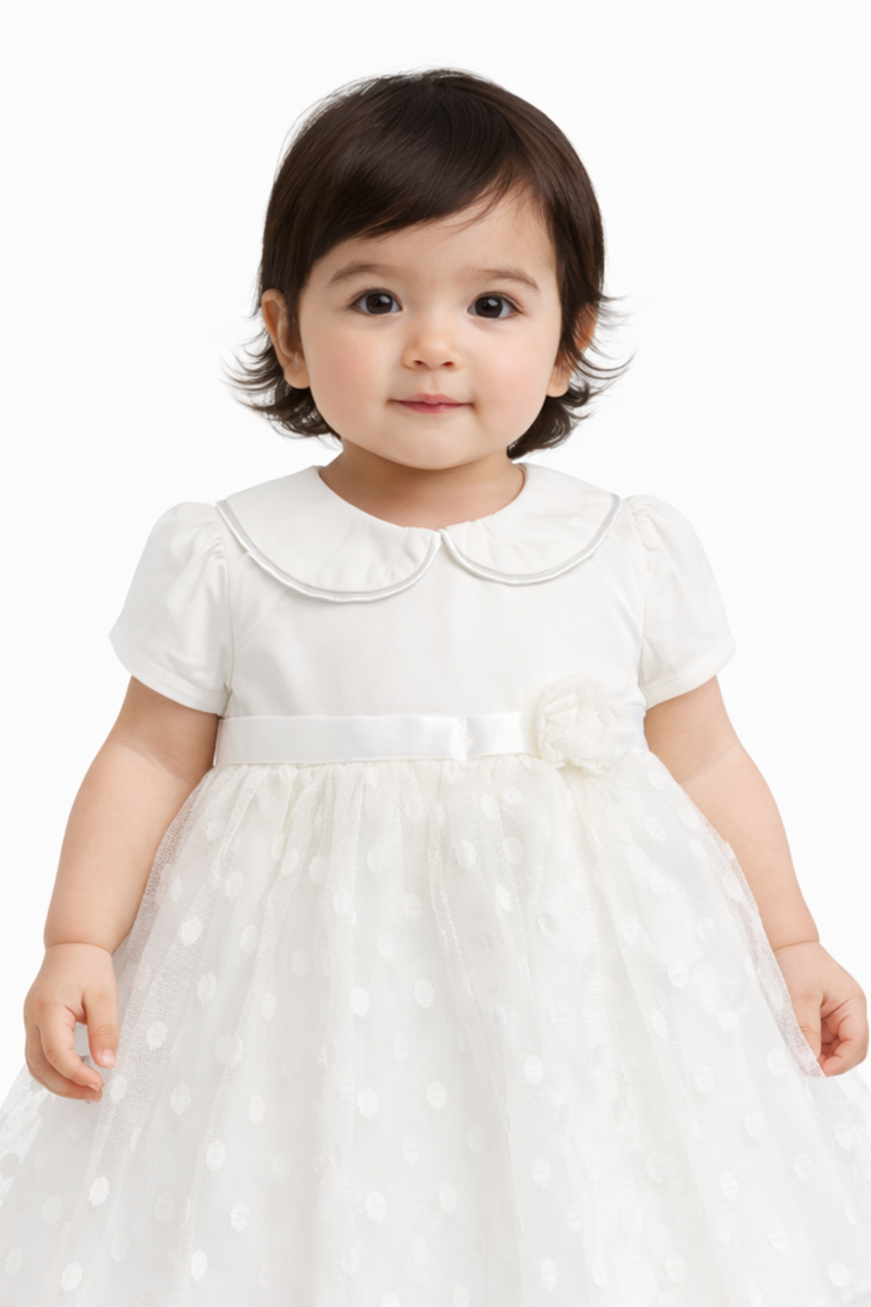 Abito Neonata Parigi Pois Bianco