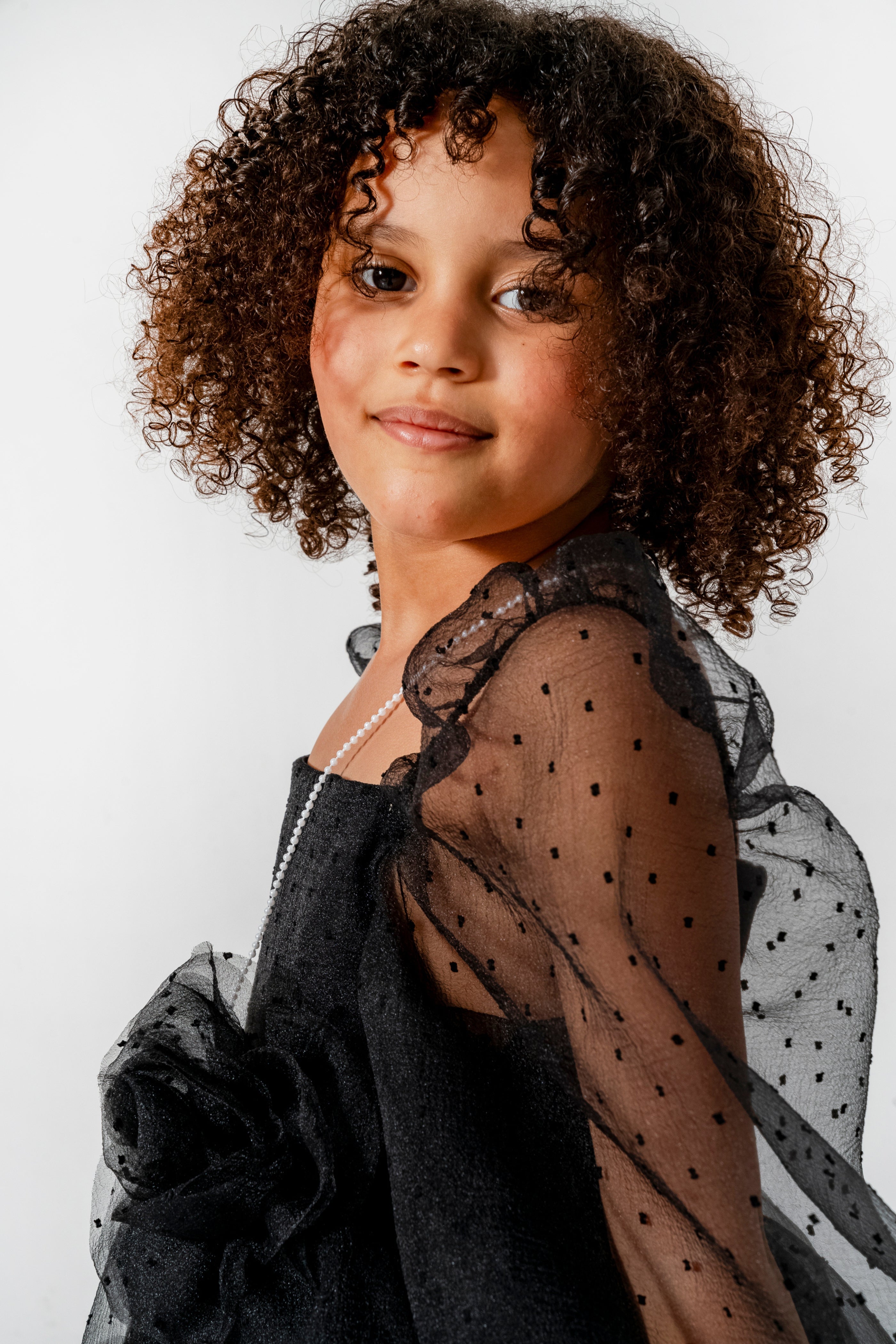 Abito Nero Bambina Palloncino e Fiore