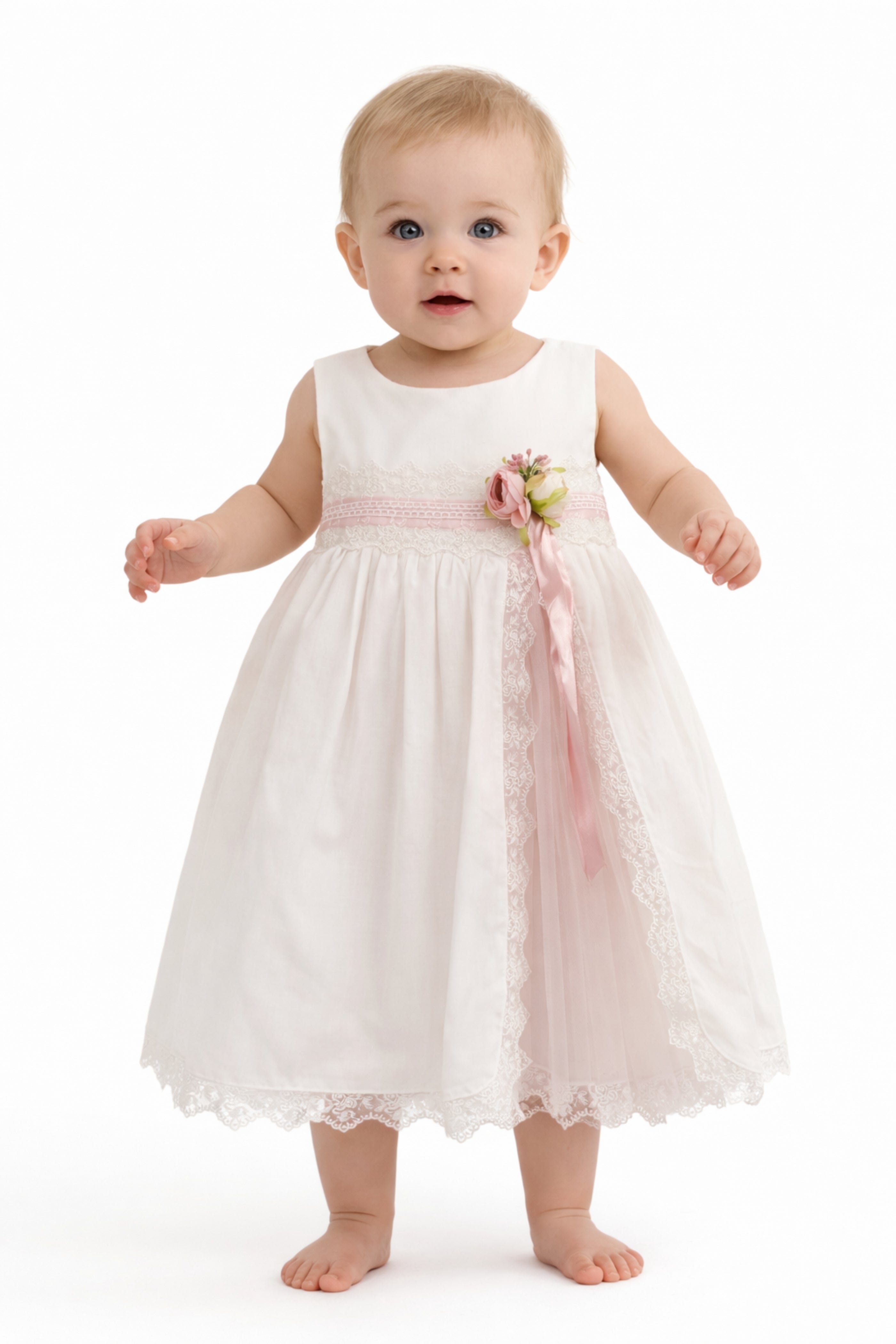 Abito Neonata e Bambina Tulle Bianco