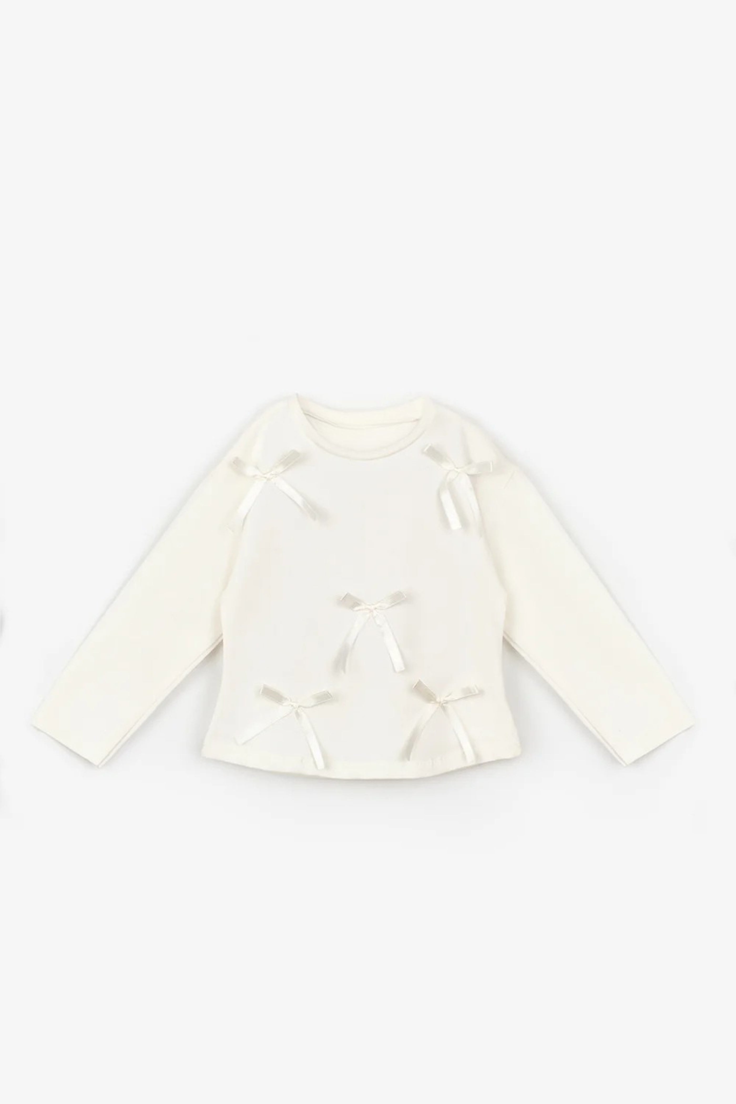 Maglia Bambina Fiocchi Bianca