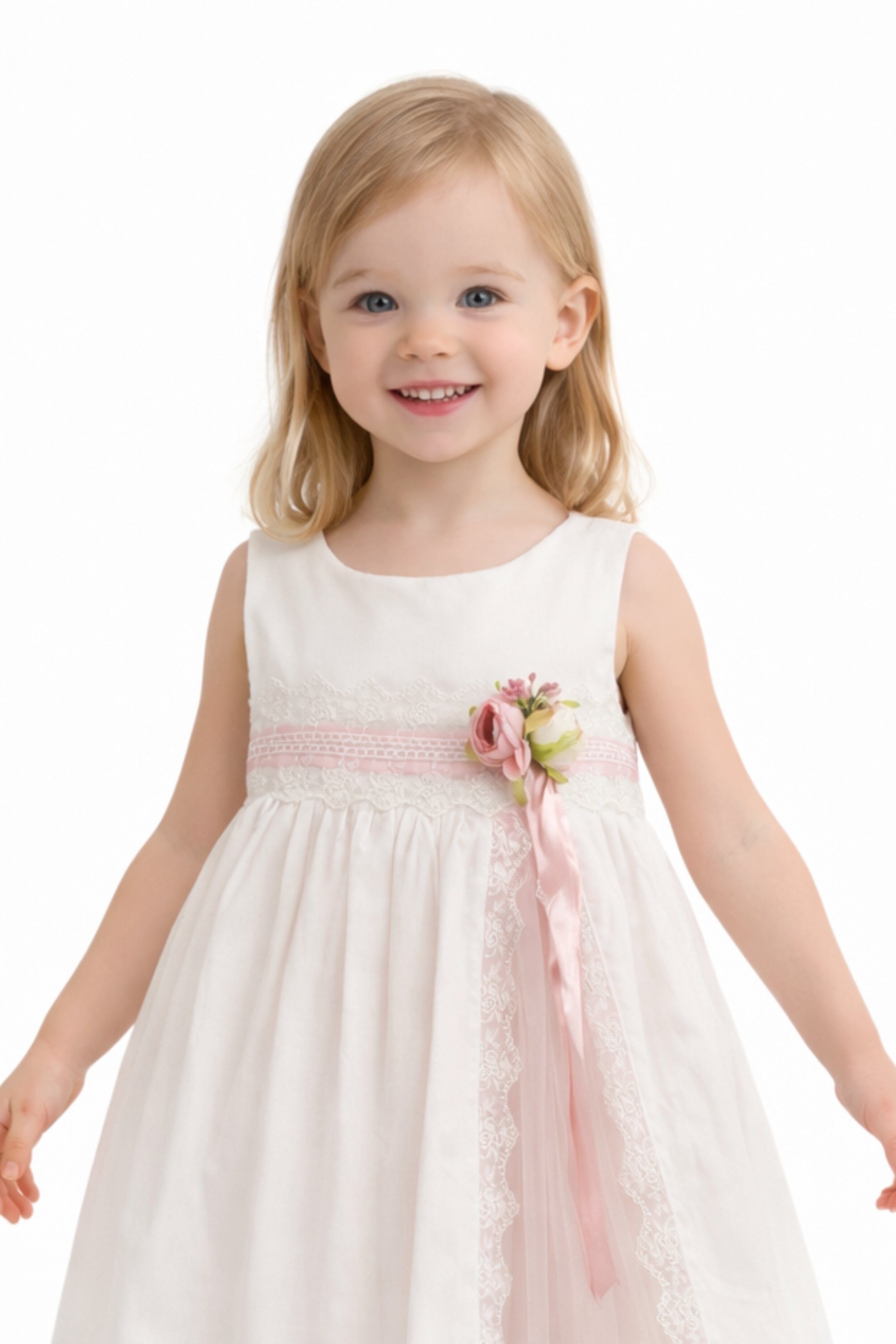 Abito Neonata e Bambina Tulle Bianco