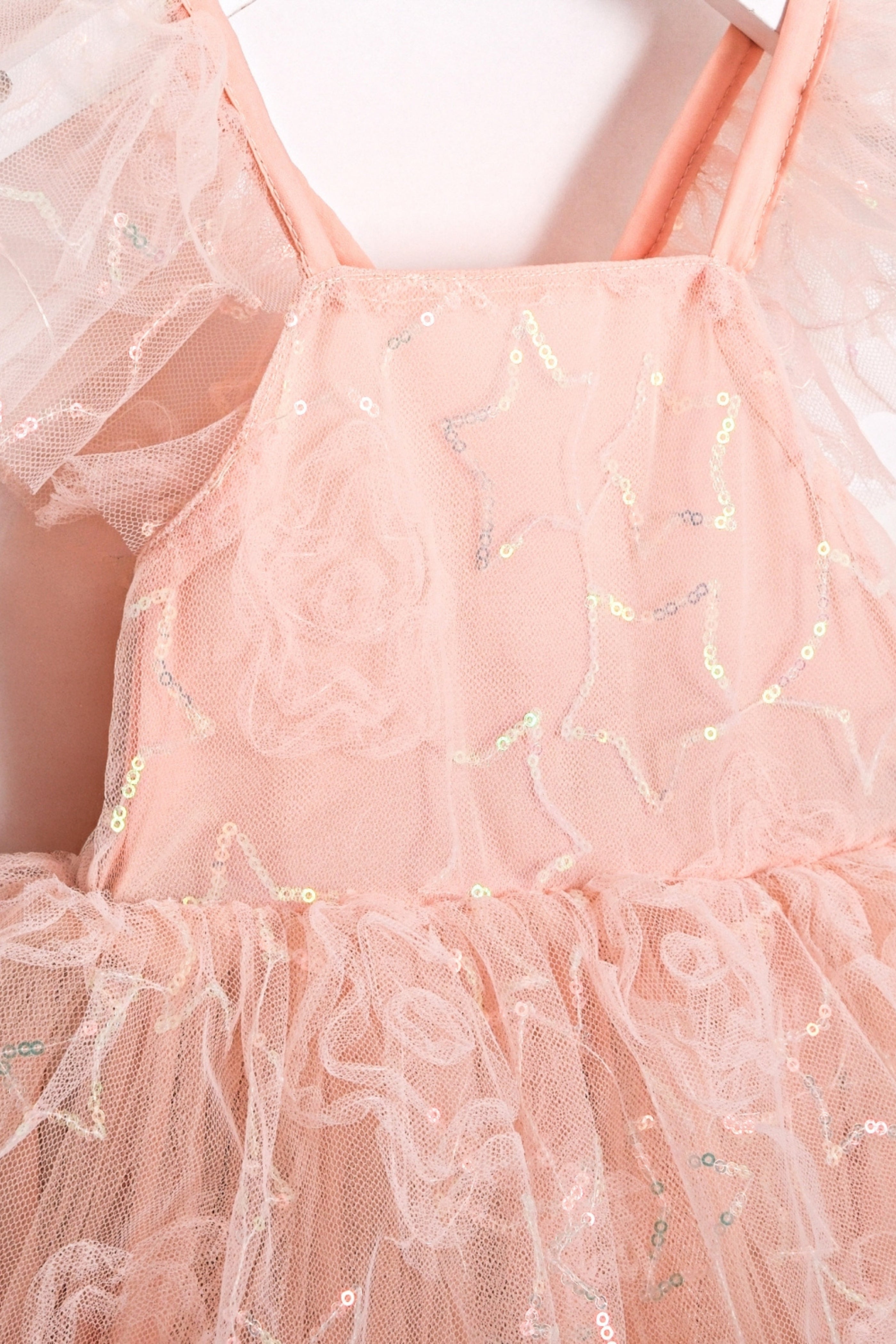 Abito Bambina Fatina Paillettes Pesca