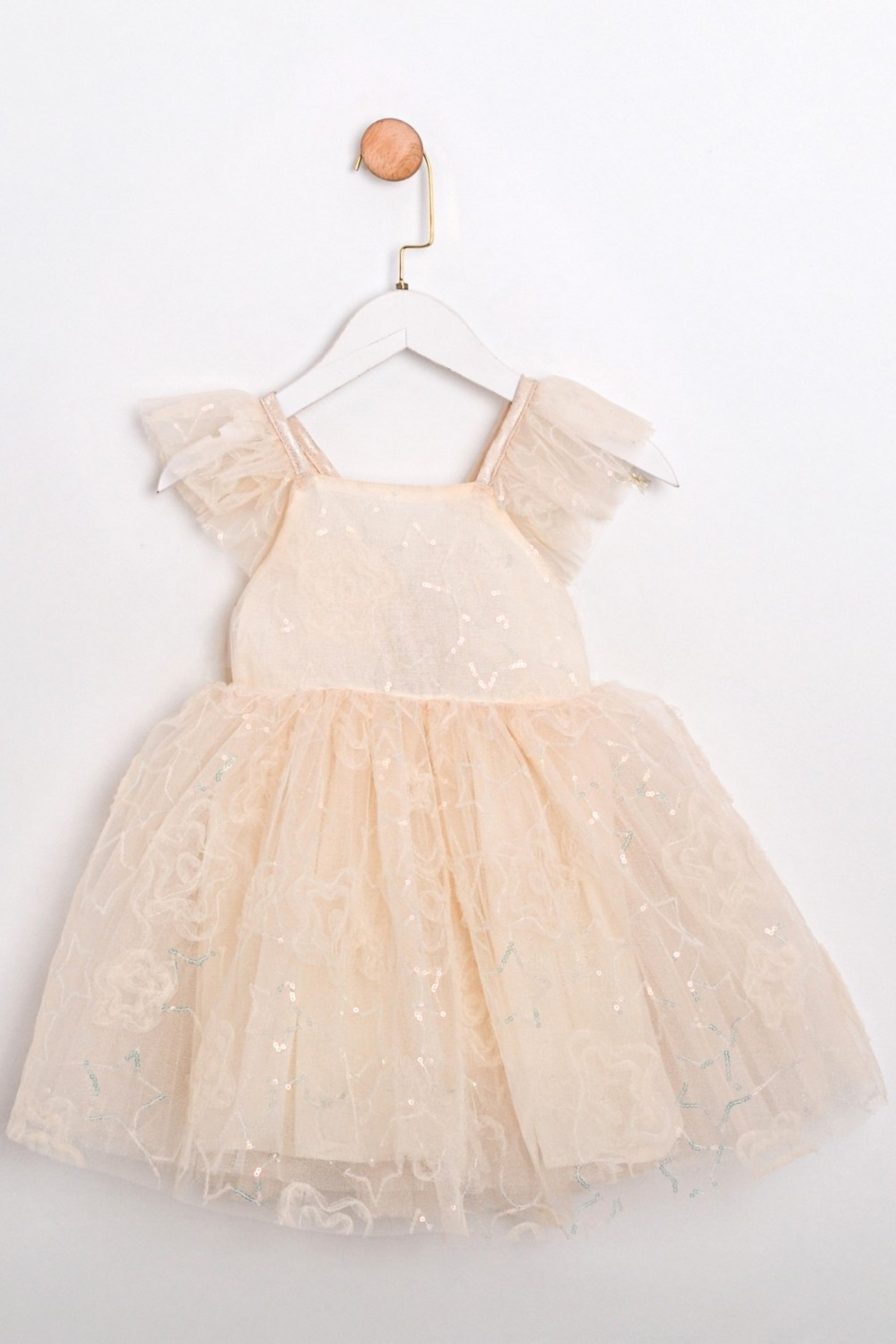Abito Bambina Fatina Paillettes Panna