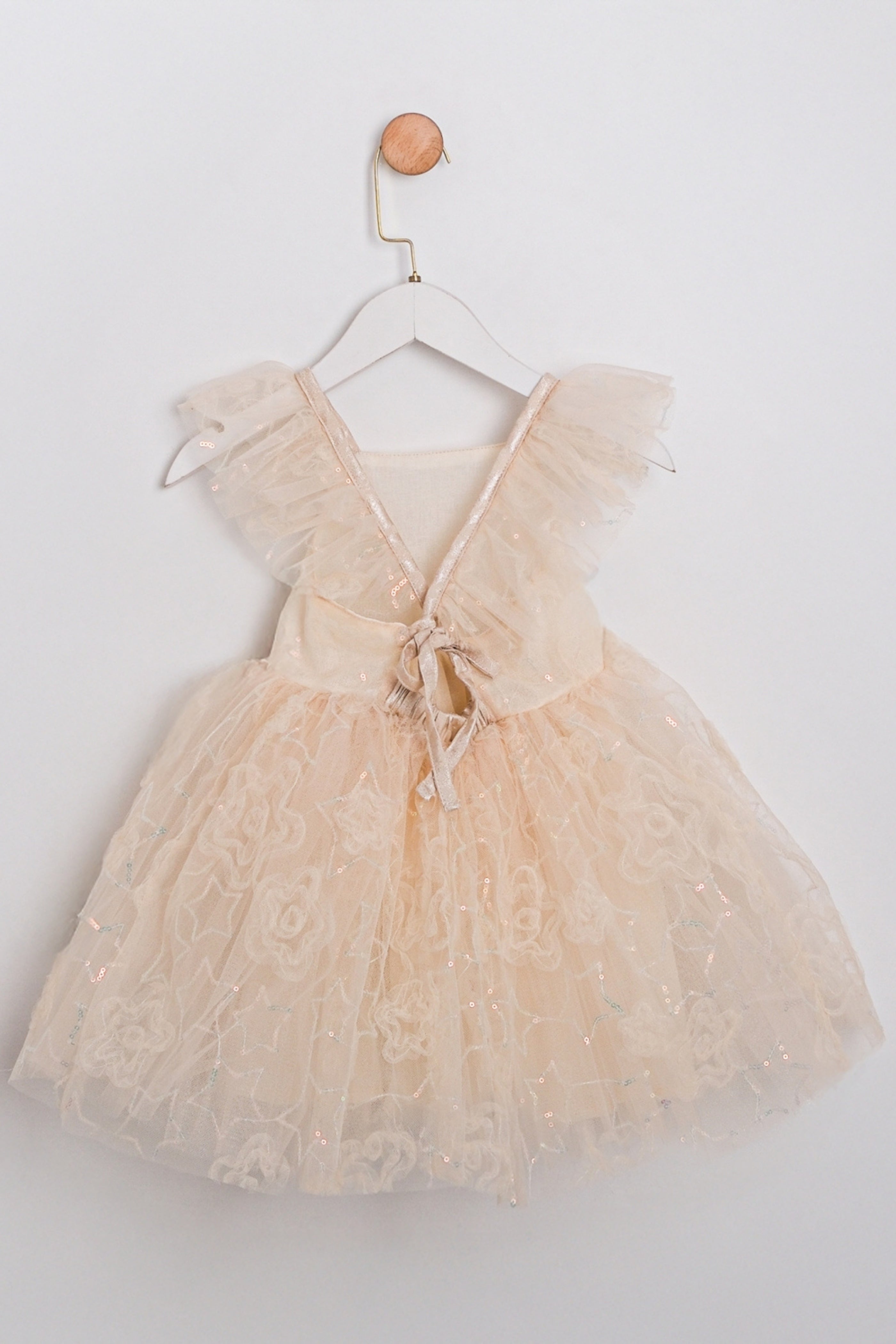 Abito Bambina Fatina Paillettes Panna