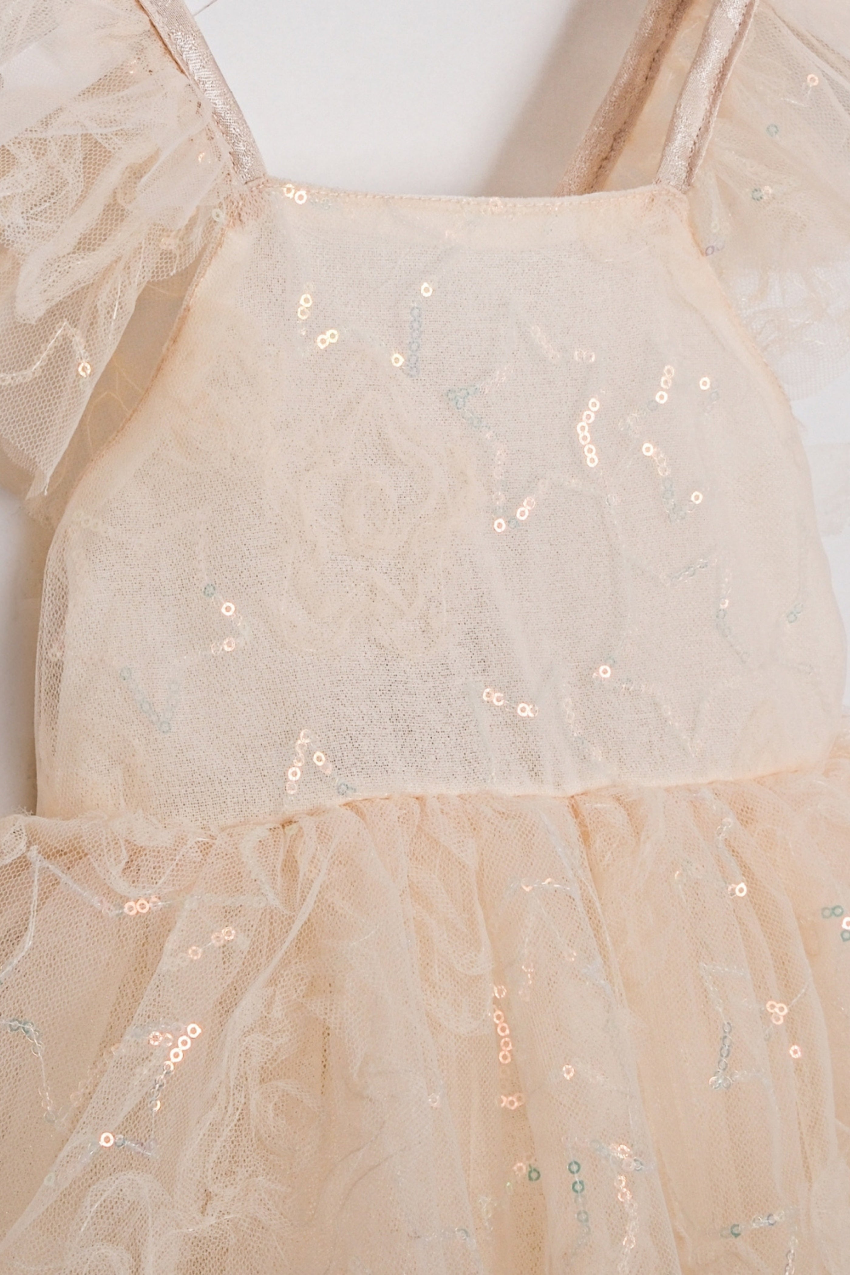 Abito Bambina Fatina Paillettes Panna