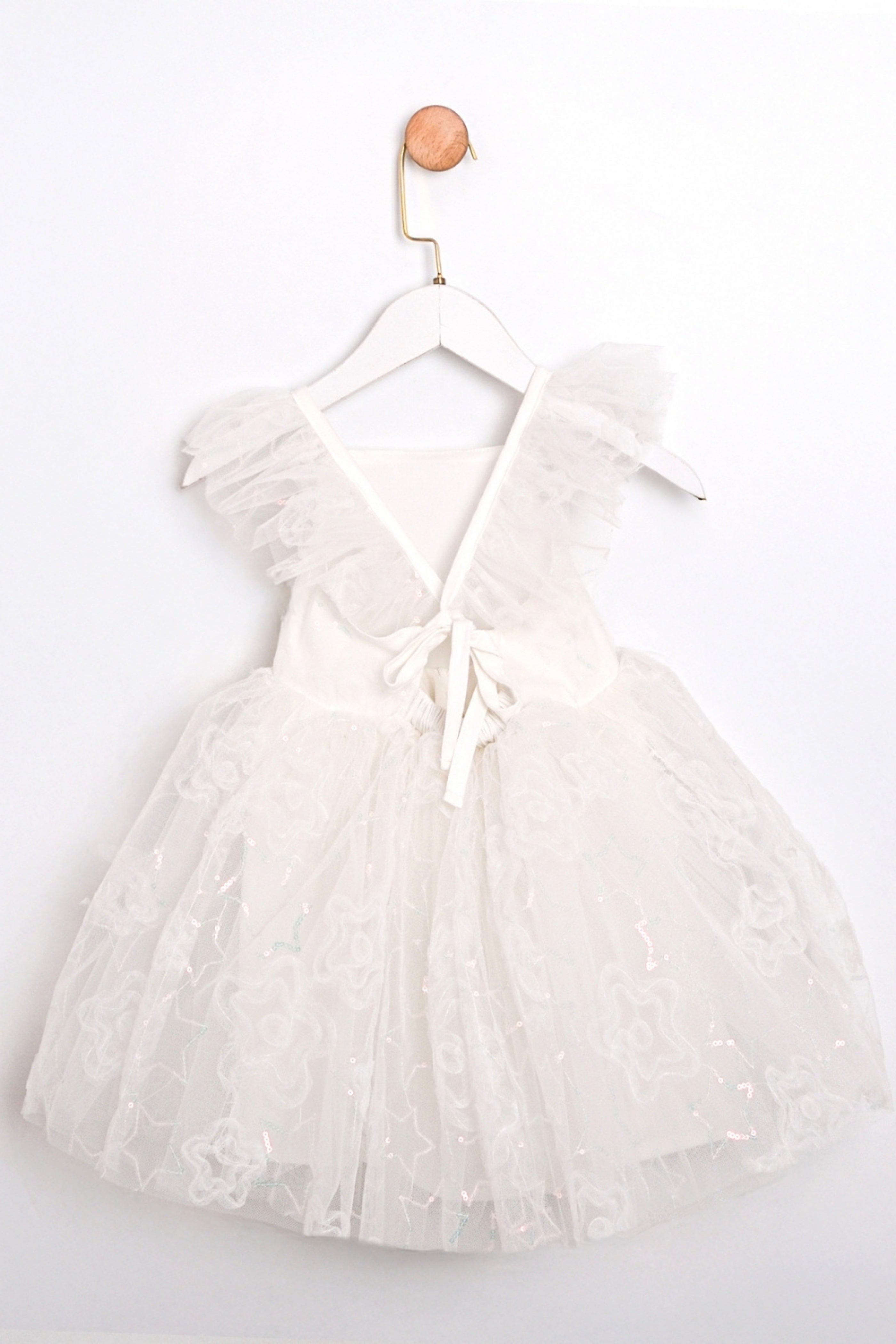 Abito Bambina Fatina Paillettes Bianco