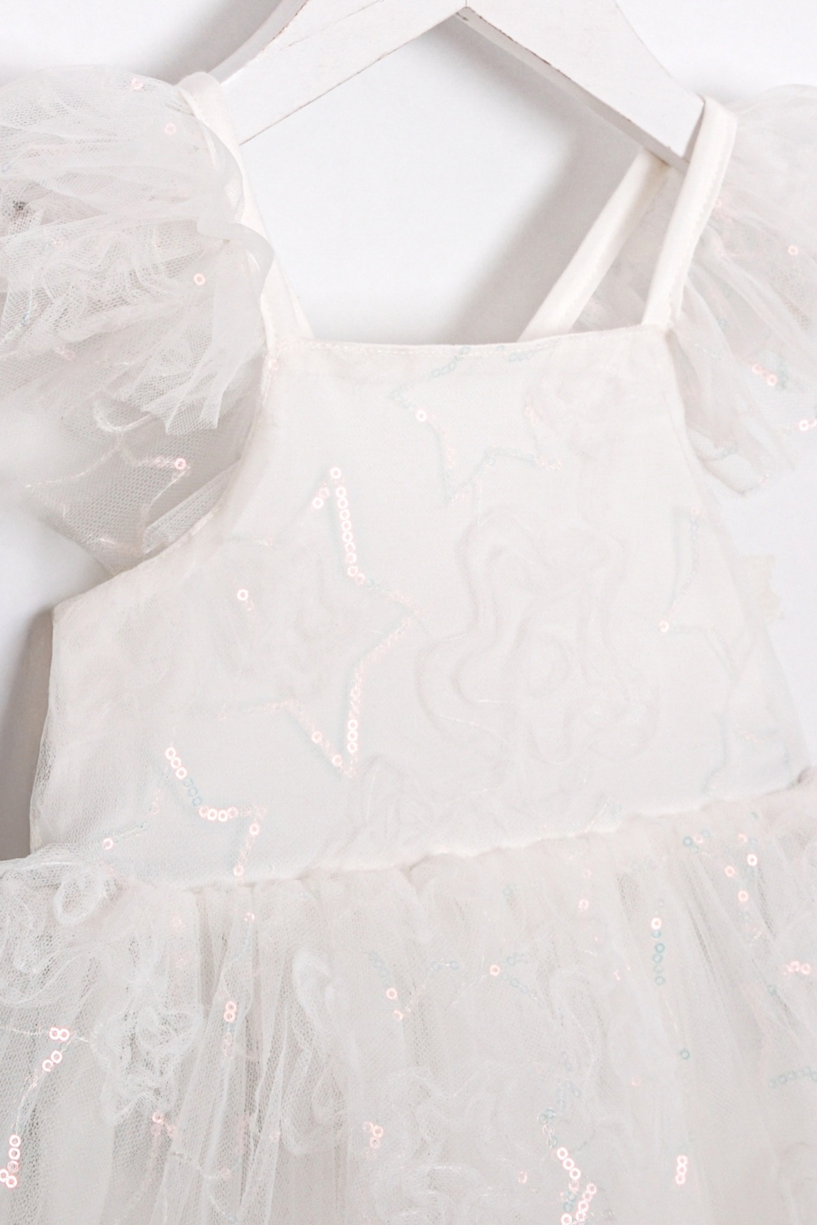 Abito Bambina Fatina Paillettes Bianco