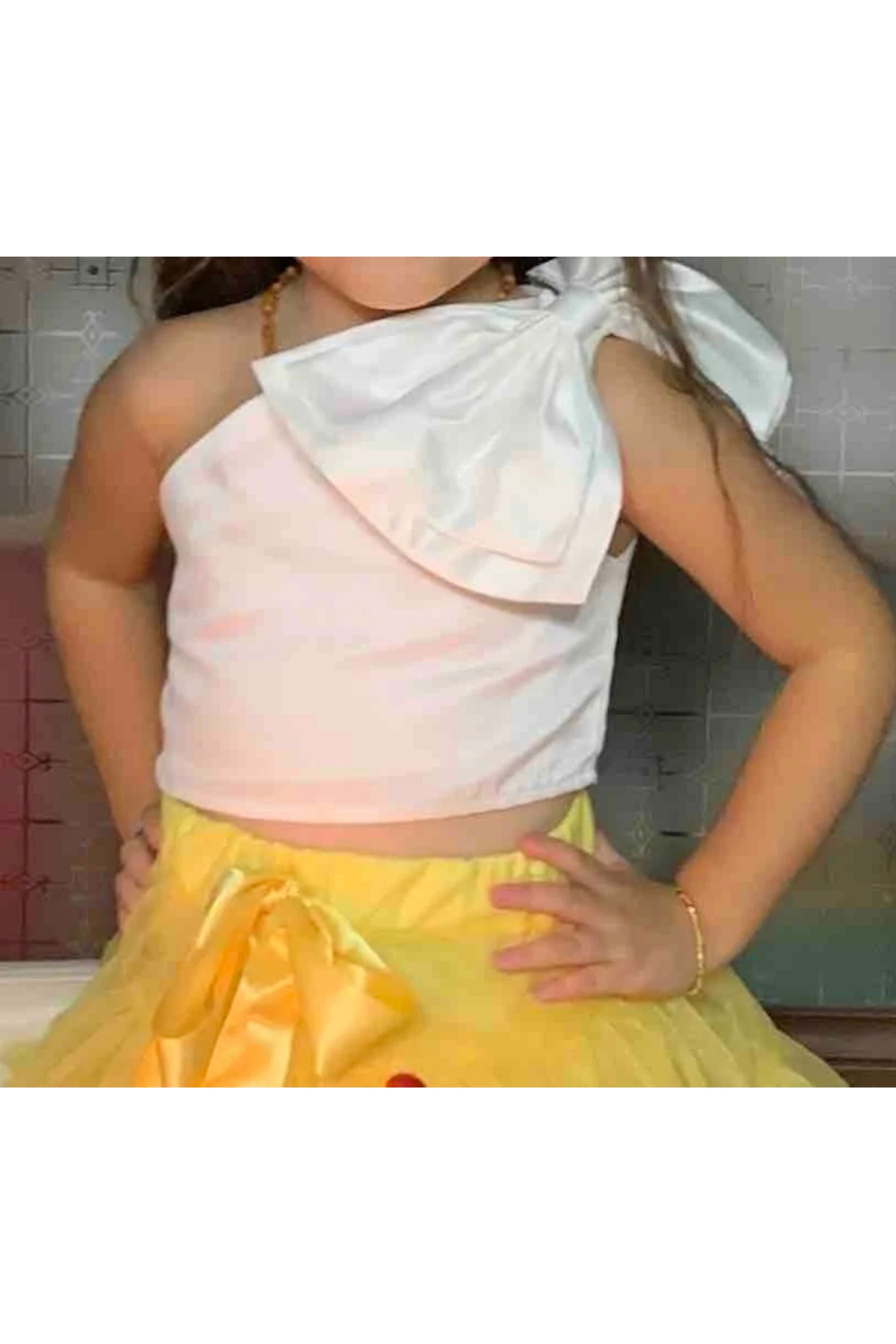 Top Bianco Bambina Fiocco