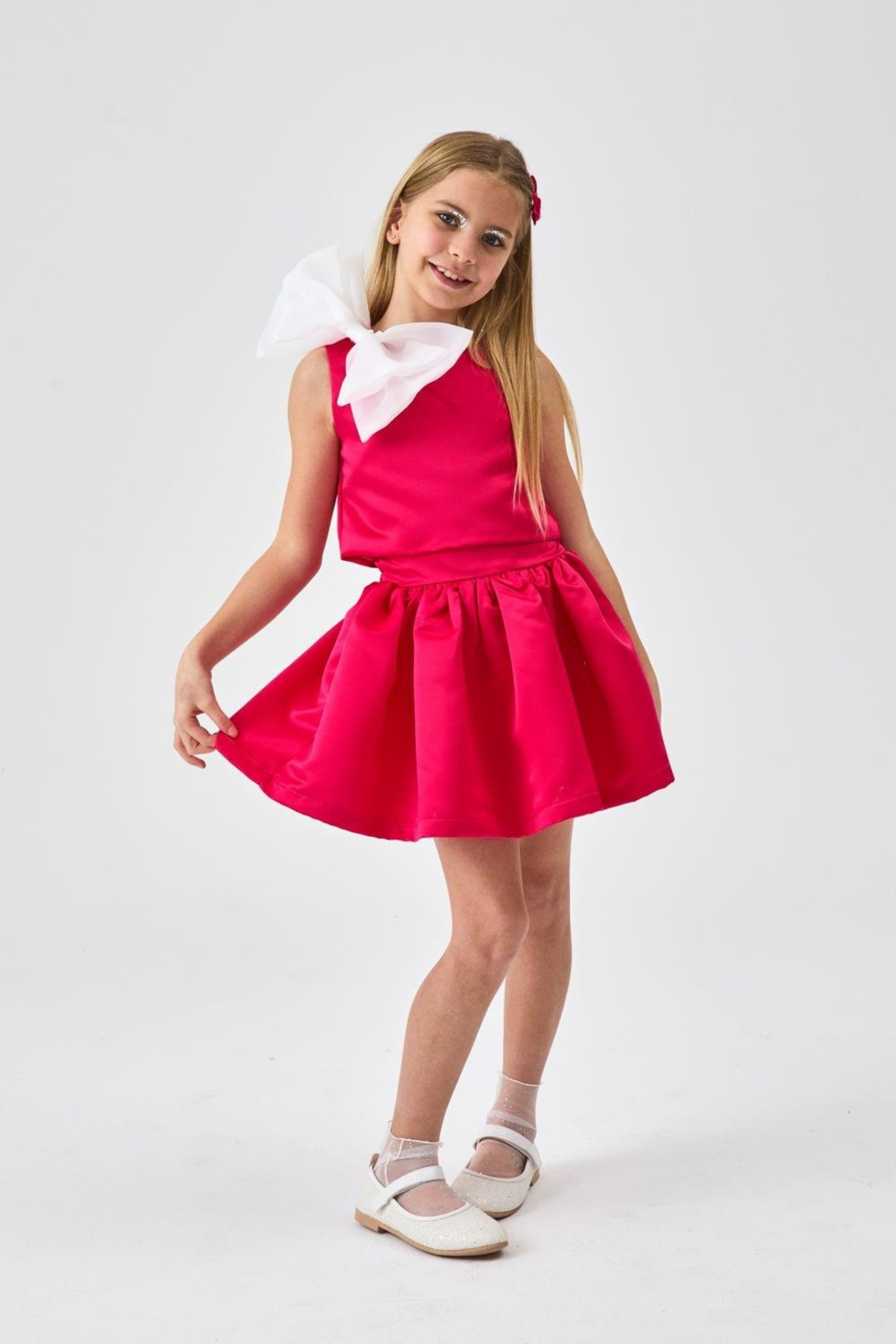 Coordinato Fiocco Bambina Fucsia