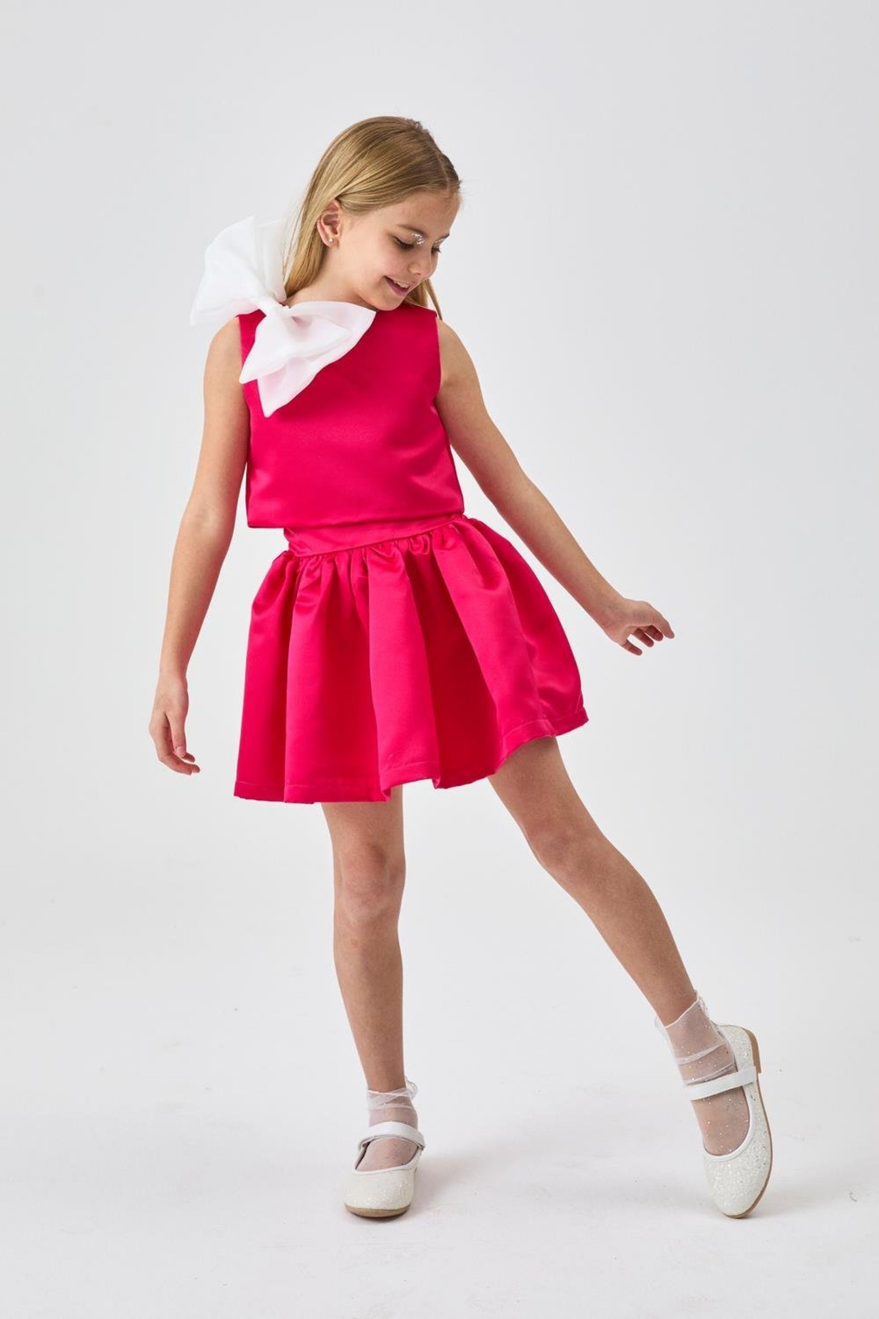 Coordinato Fiocco Bambina Fucsia