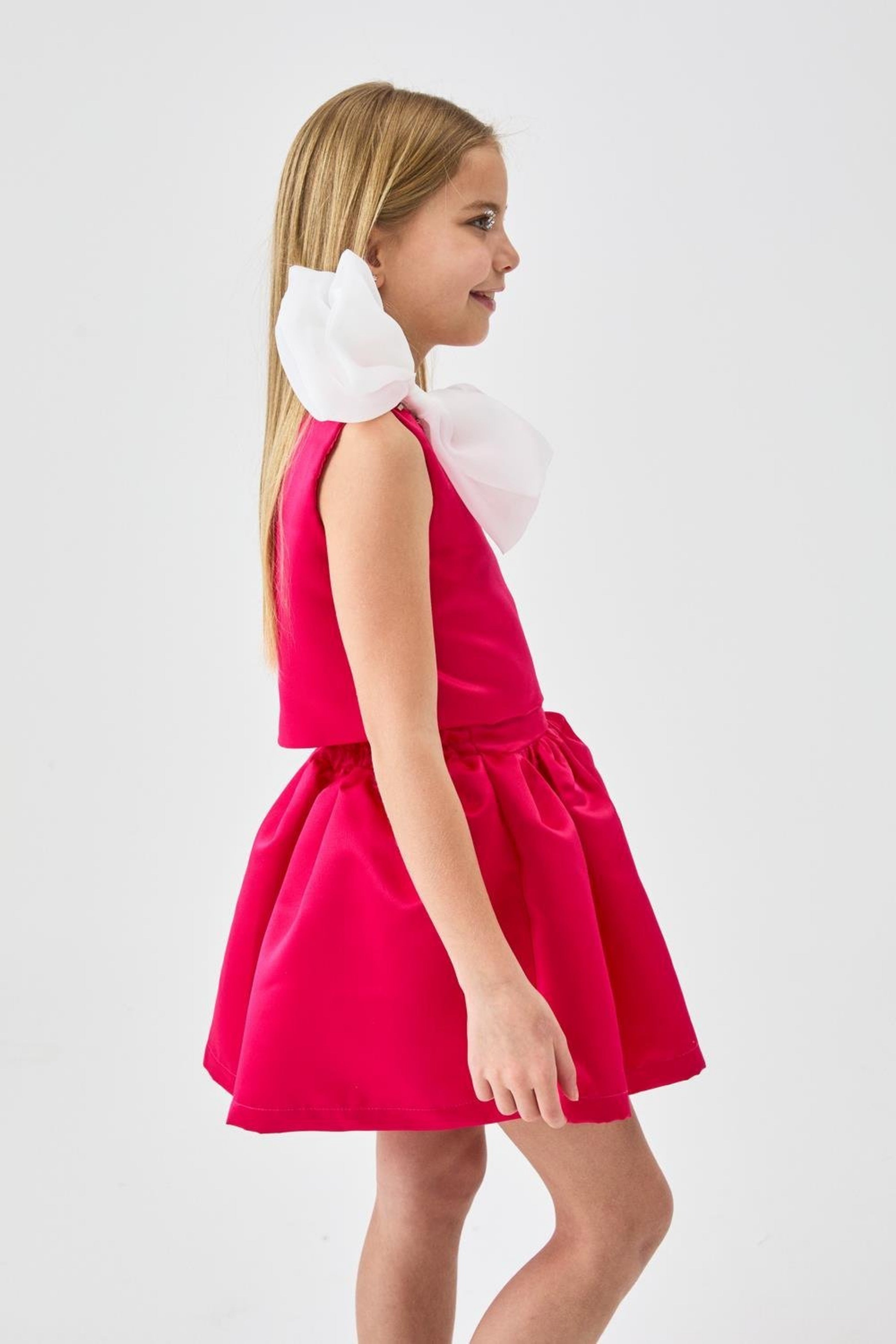 Coordinato Fiocco Bambina Fucsia