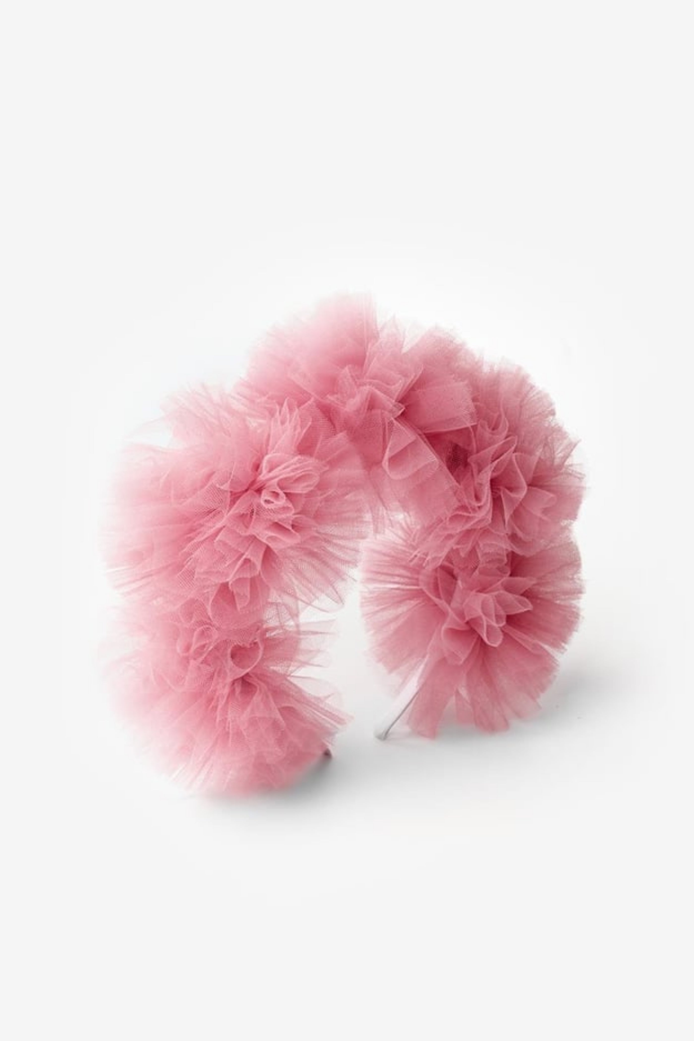 Cerchietto Rosa Bambina Pom Pom Tulle
