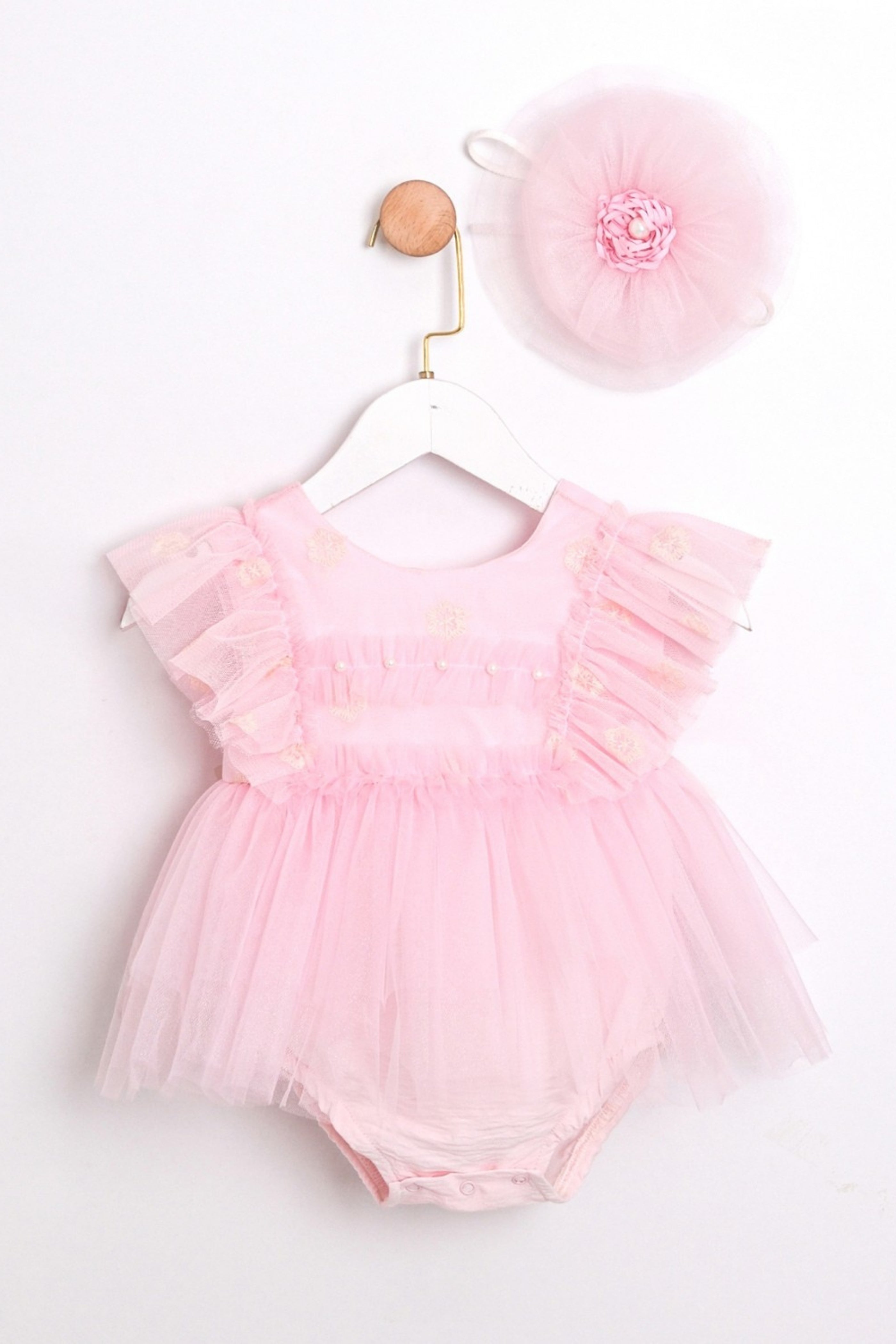 Set Body e Fascia Neonata Ricami Rosa