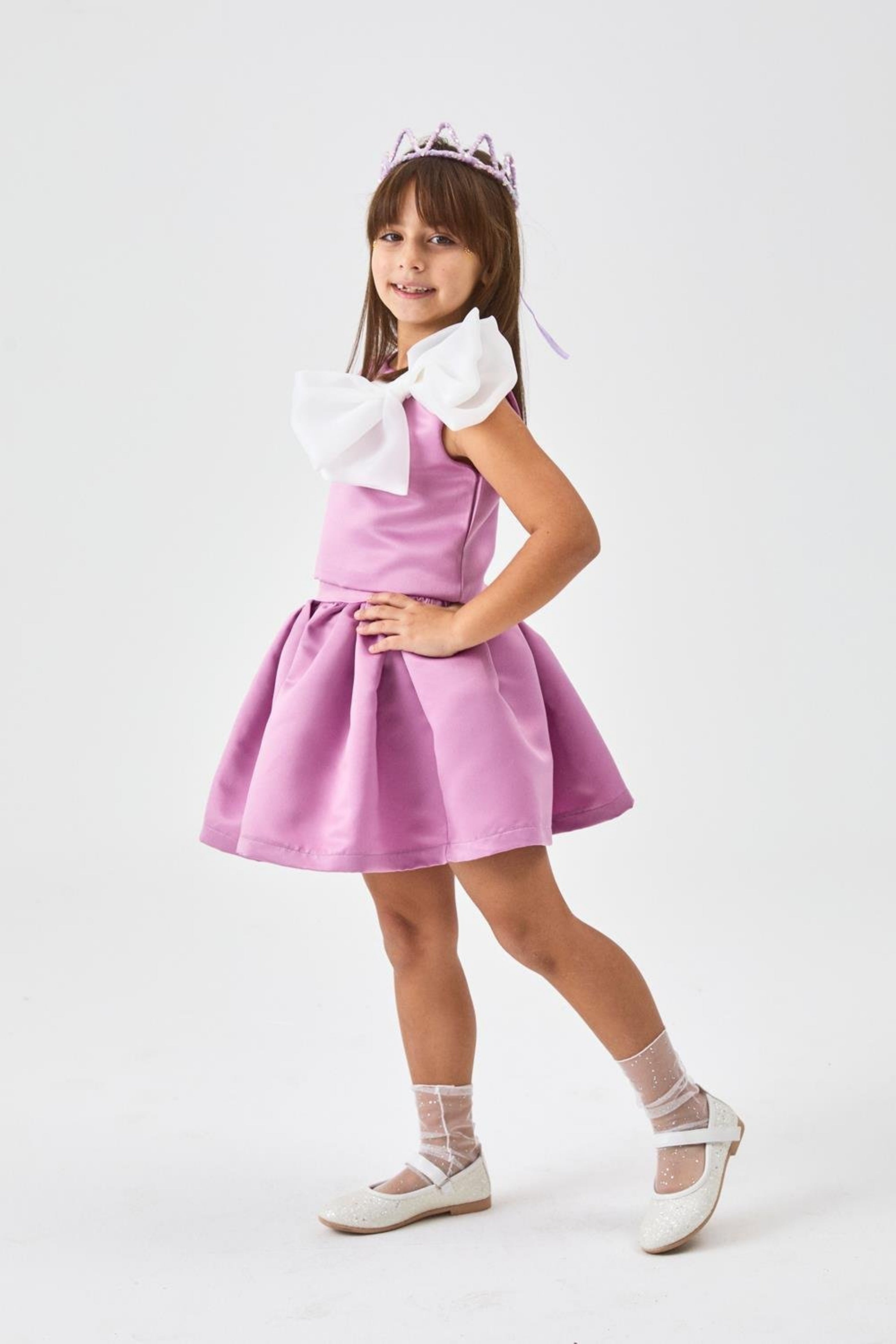 Coordinato Fiocco Bambina Glicine
