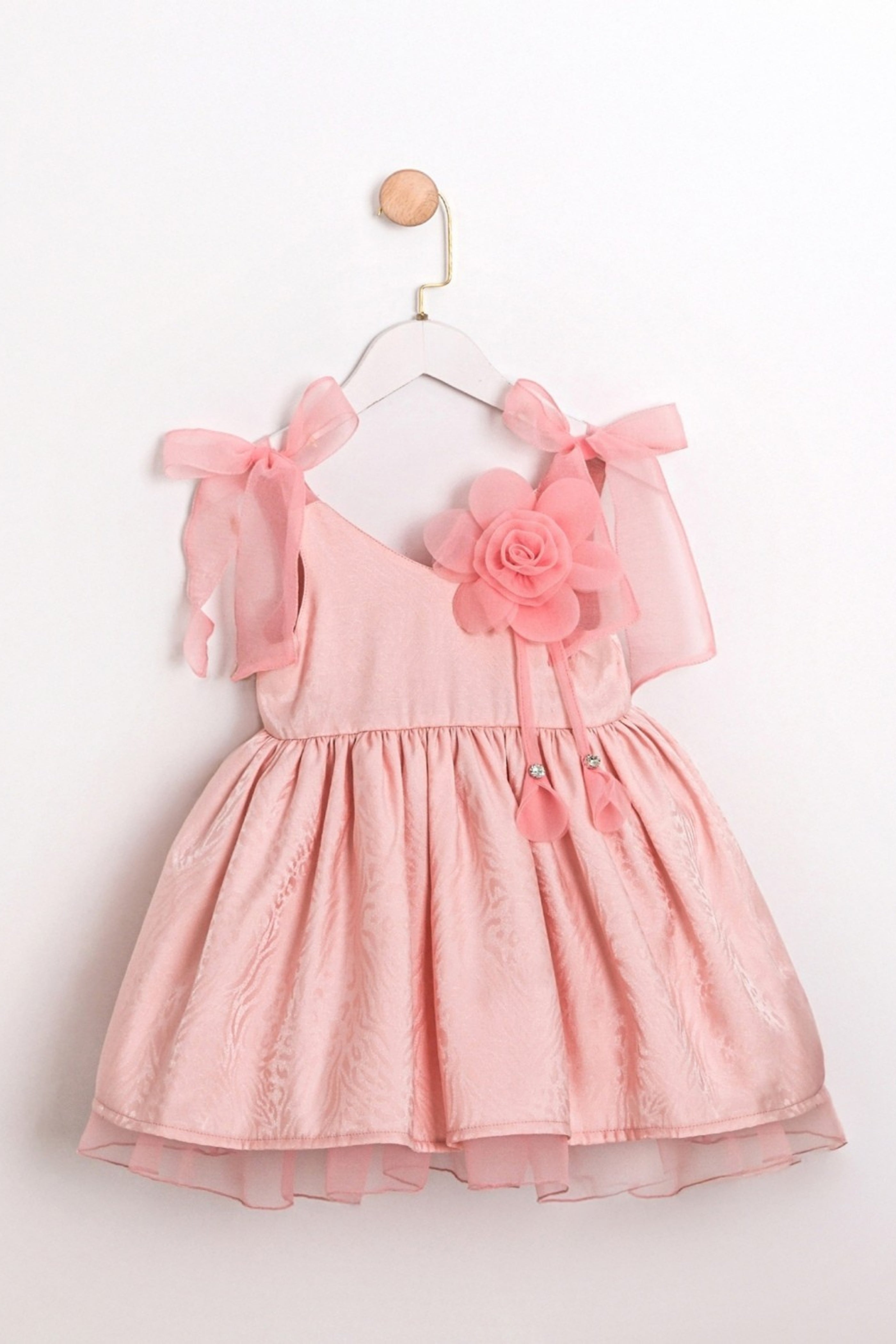 Abito Bambina Tulle e Fiocchi Rosa