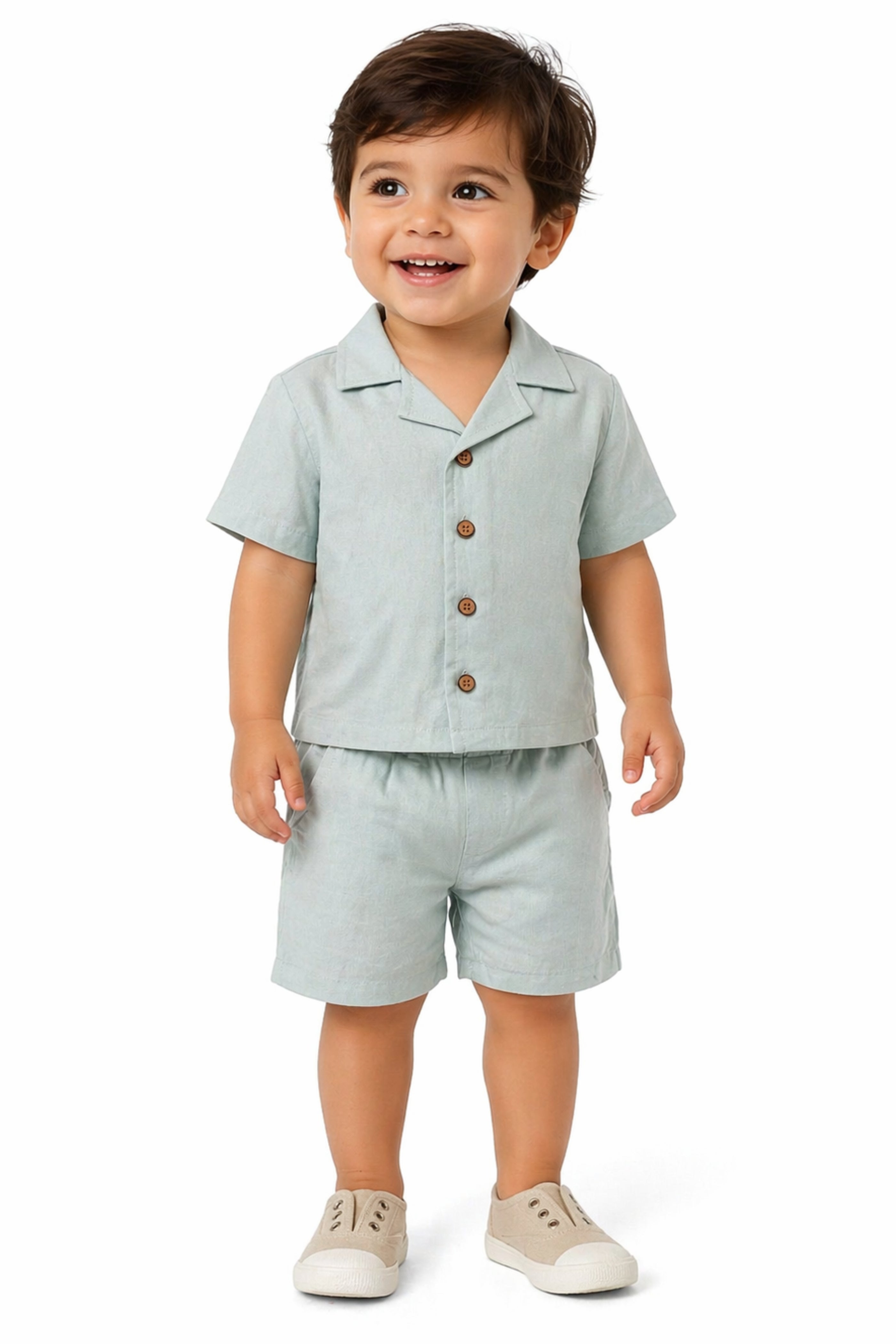 Completo Neonato 100% Cotone Verde Salvia