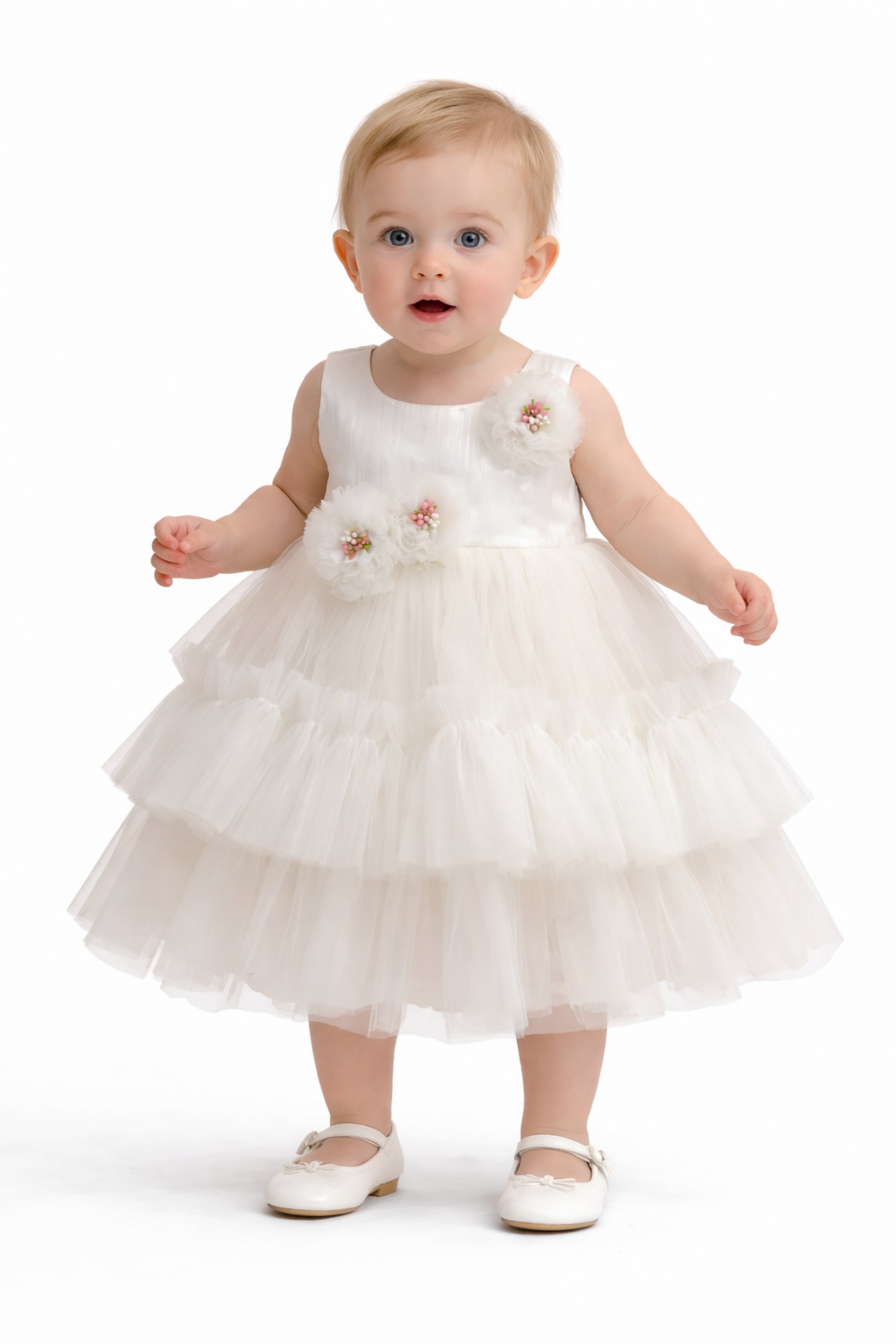 Abito Neonata Bianco Fiori