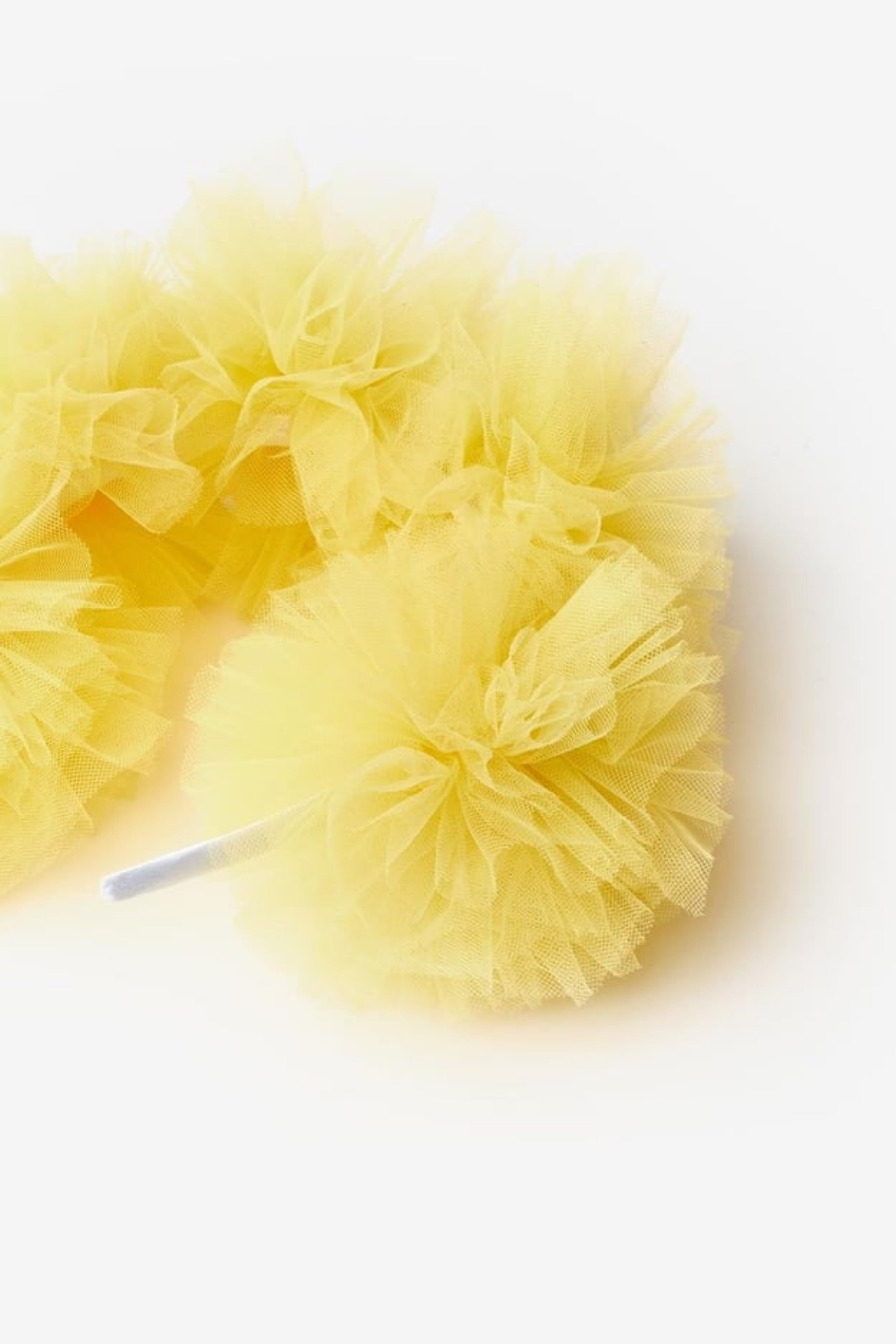 Cerchietto Giallo Bambina Pom Pom Tulle