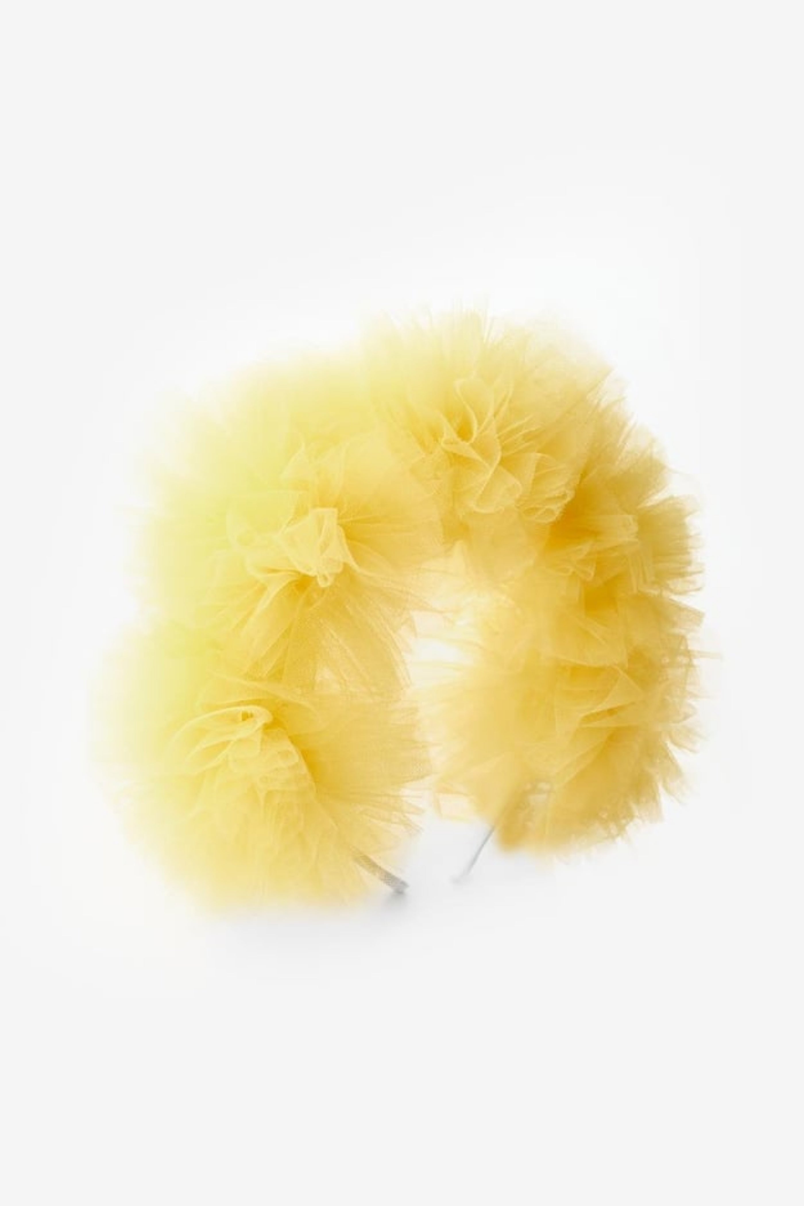 Cerchietto Giallo Bambina Pom Pom Tulle
