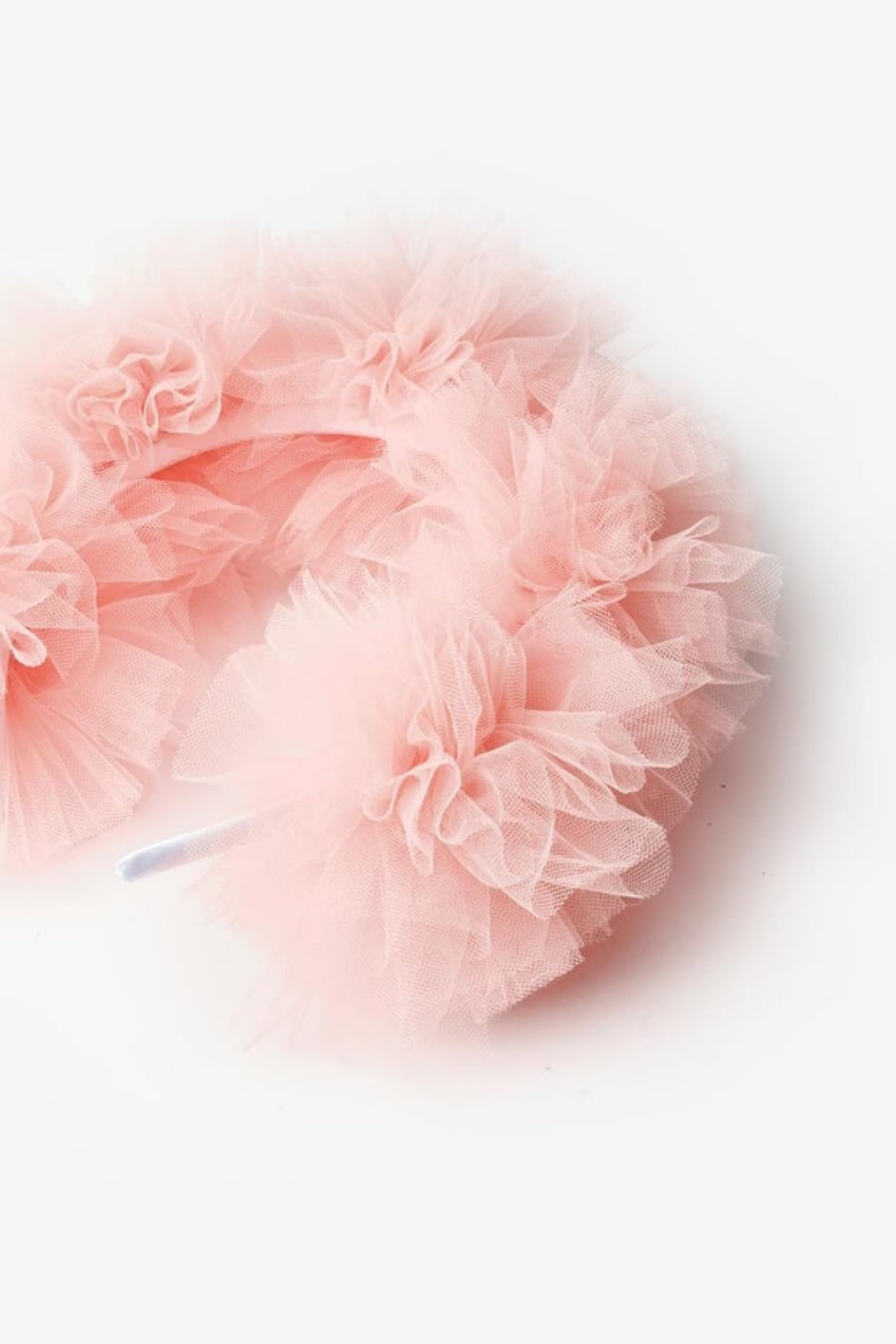 Cerchietto Pesca Bambina Pom Pom Tulle