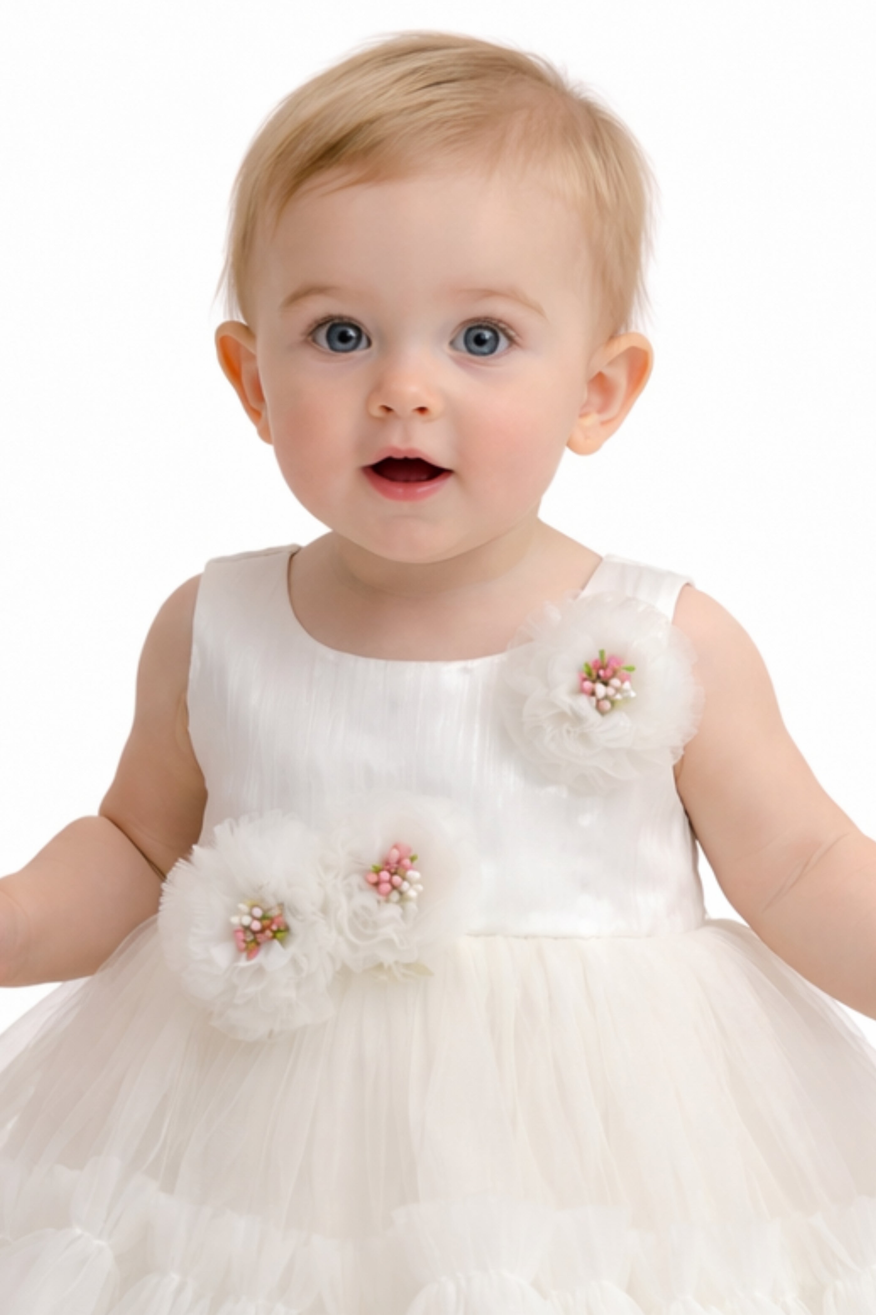 Abito Neonata Bianco Fiori