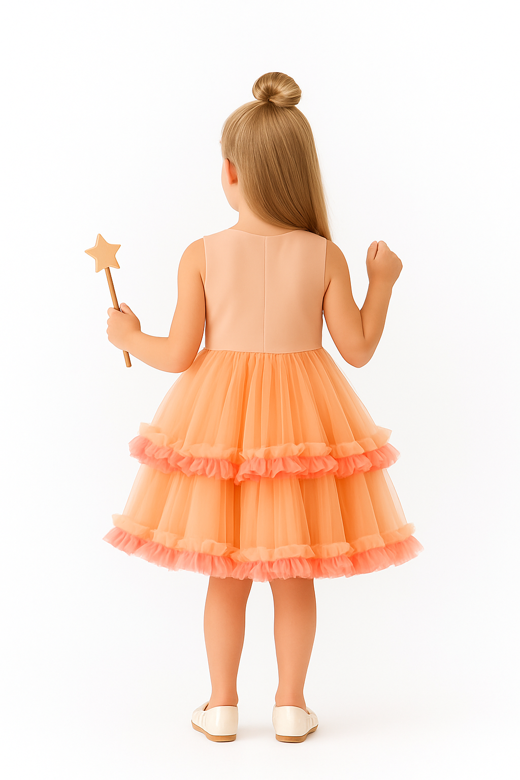 Abito Bambina Pesca Balze e Volume