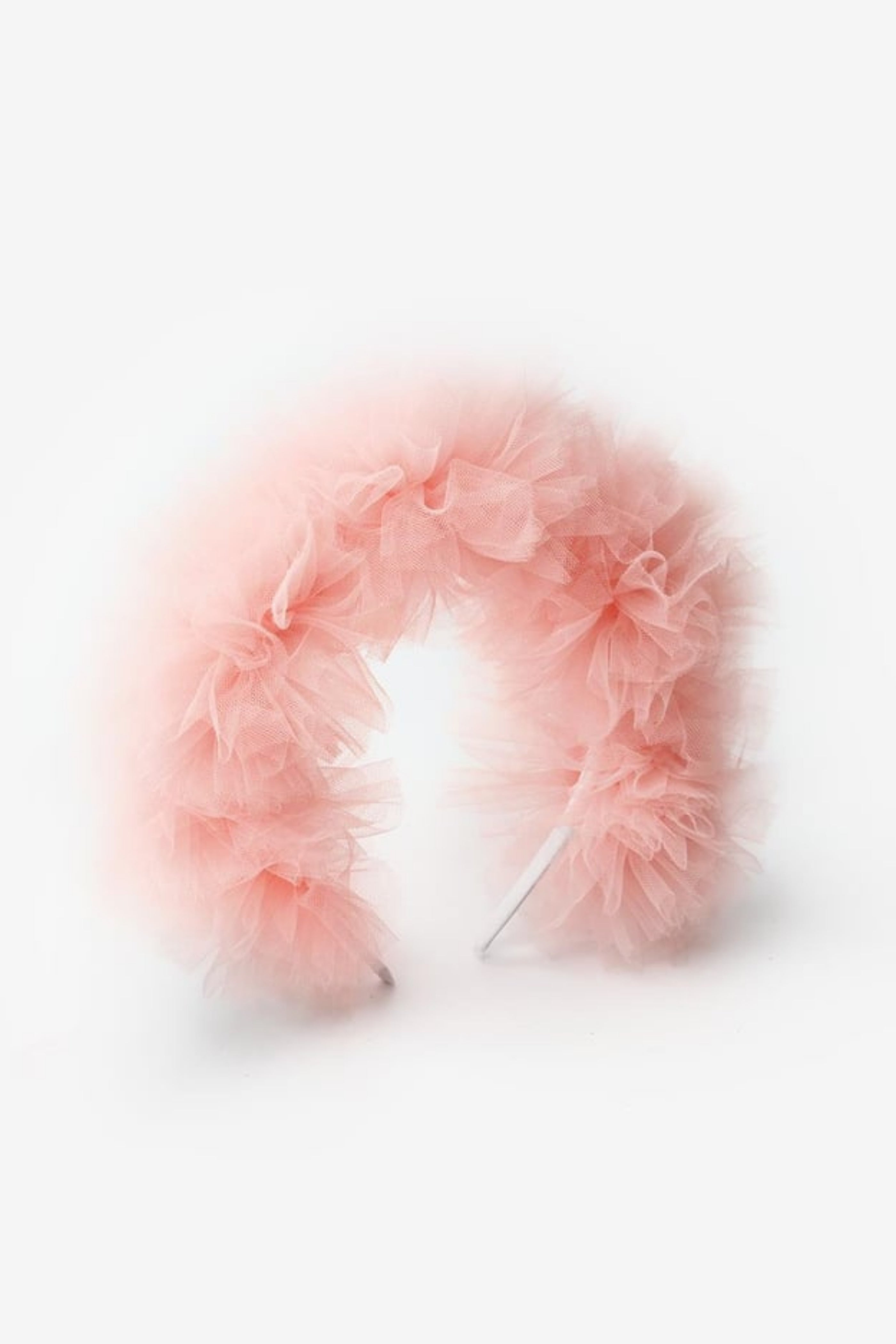 Cerchietto Pesca Bambina Pom Pom Tulle