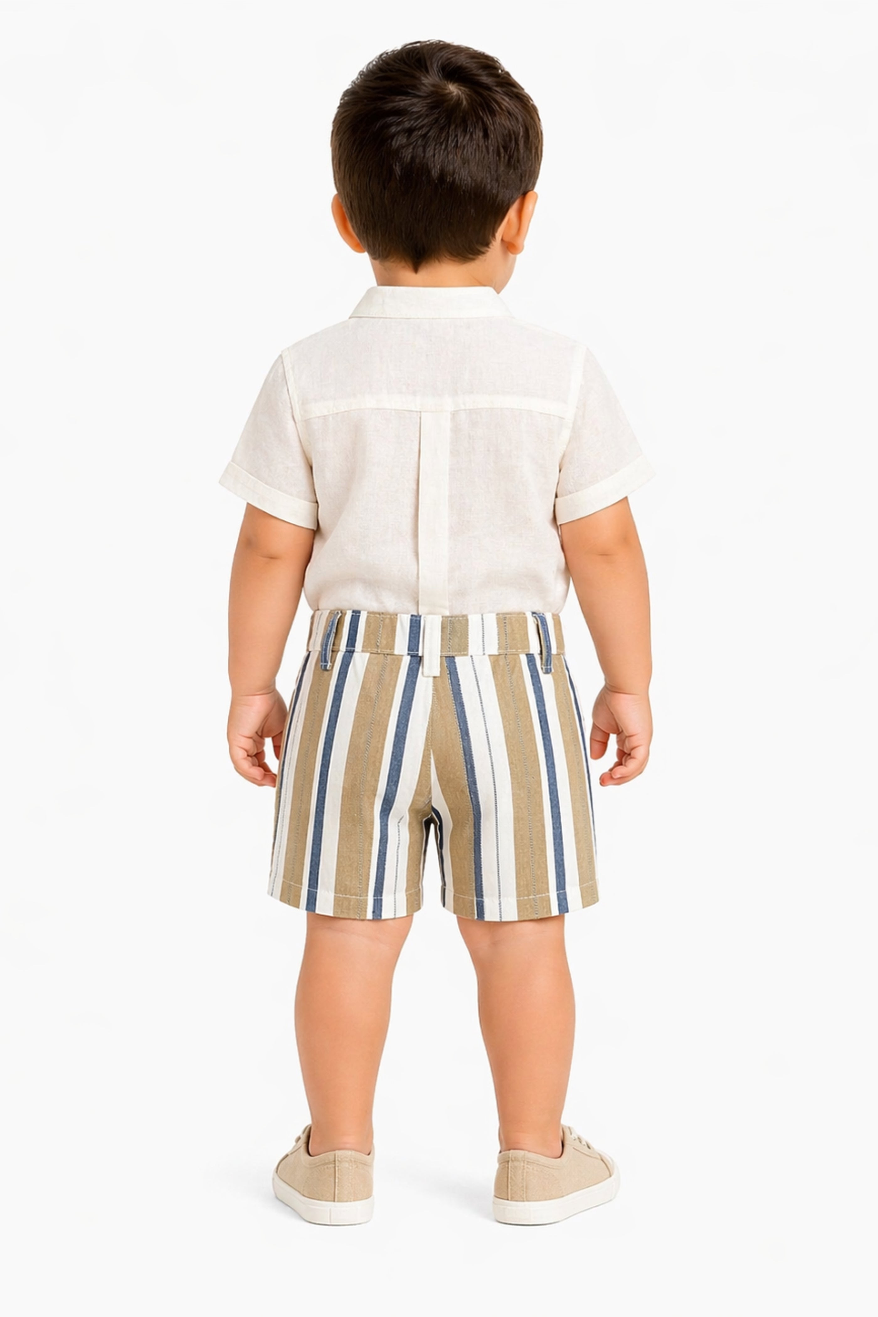 Completo Neonato Righe Beige