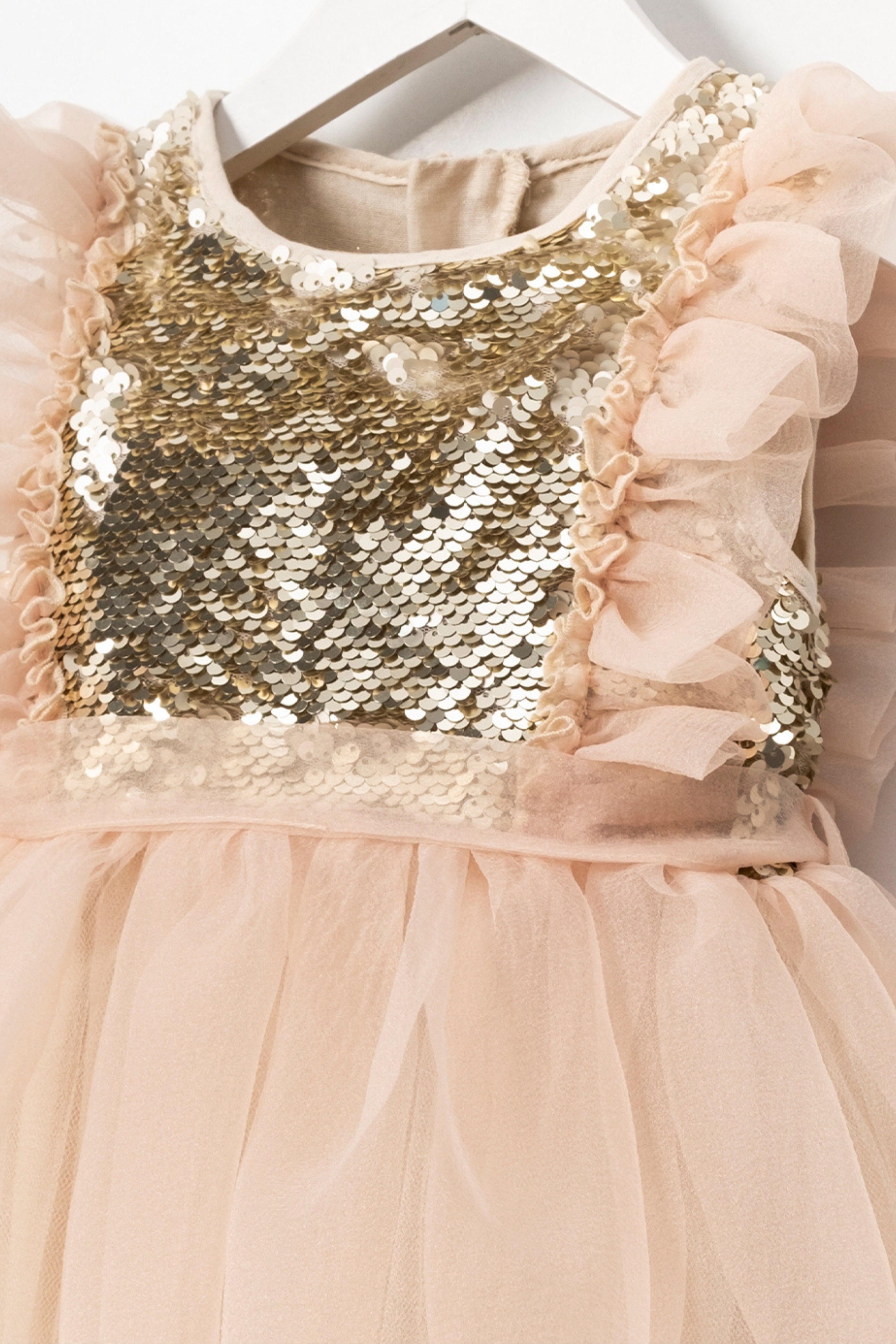 Abito Bambina Paillettes Dorato