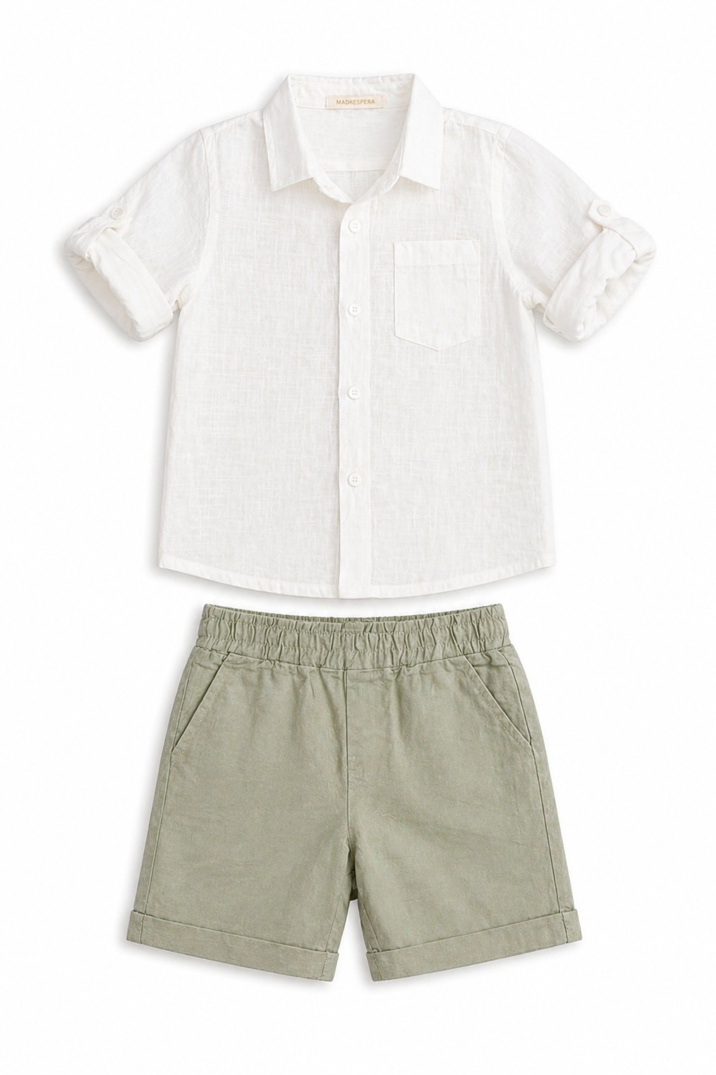 Completo Bambino Camicia e Bermuda Salvia