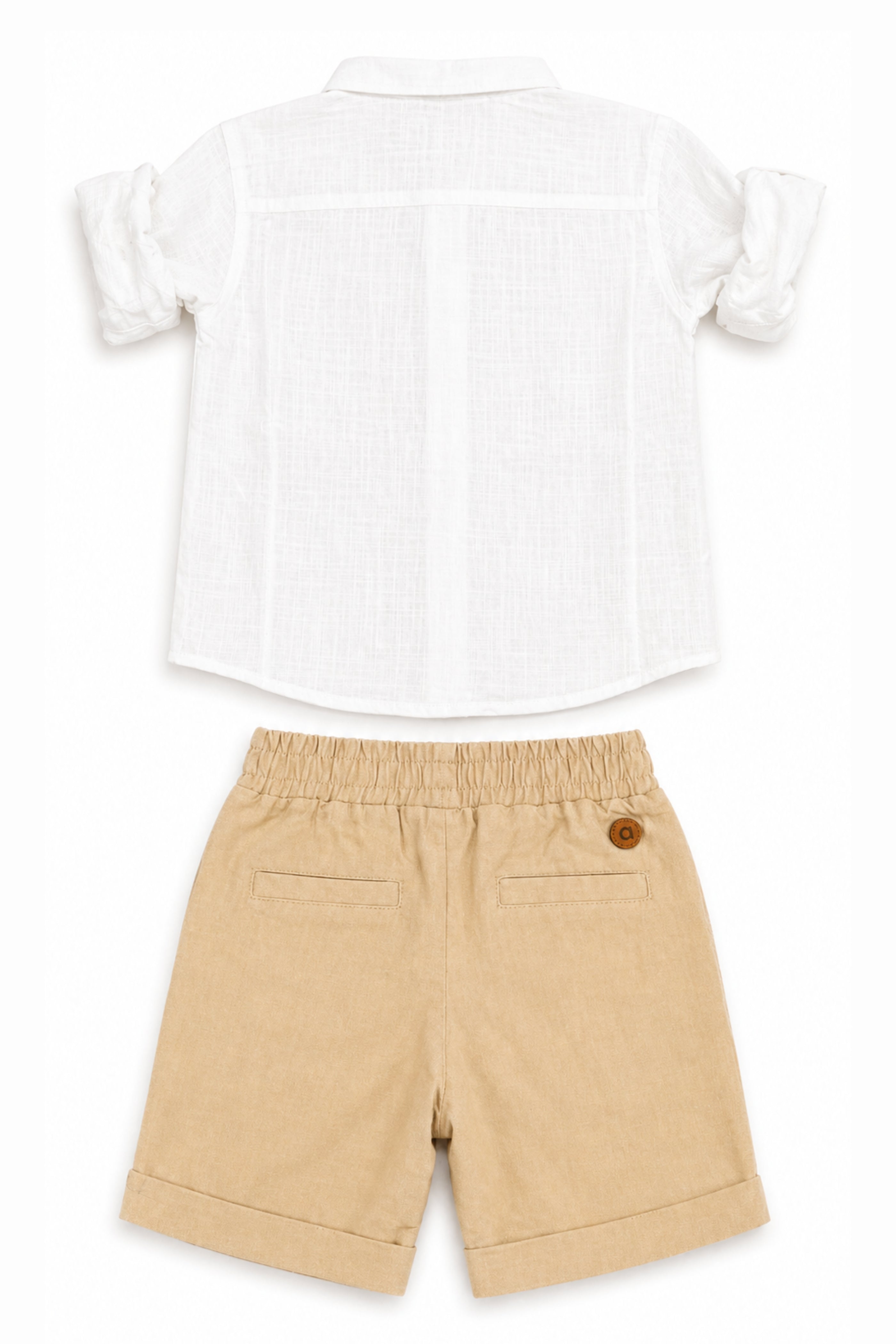 Completo Bambino Camicia e Bermuda Beige
