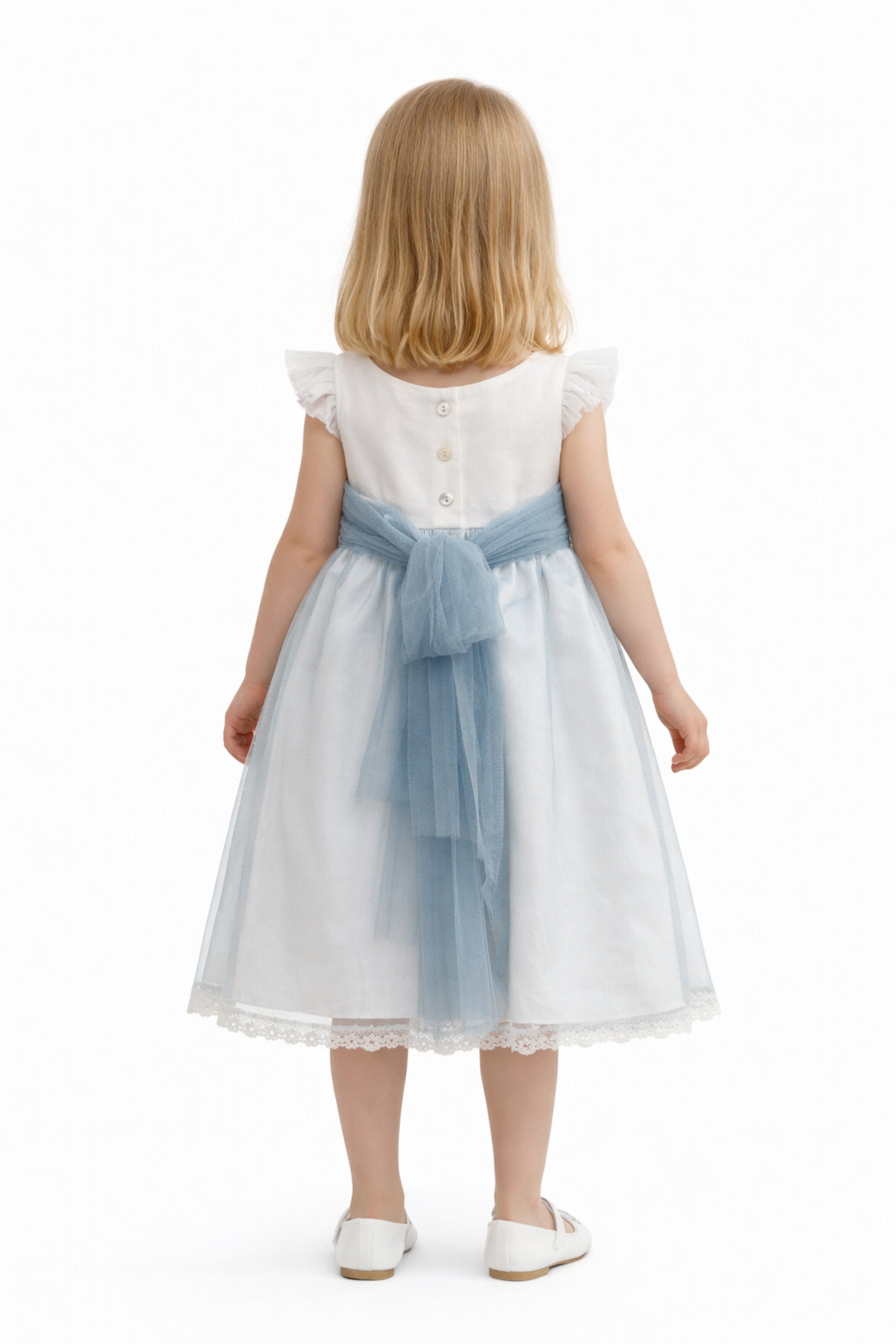 Abito Bambina Elegante Polvere Azzurro