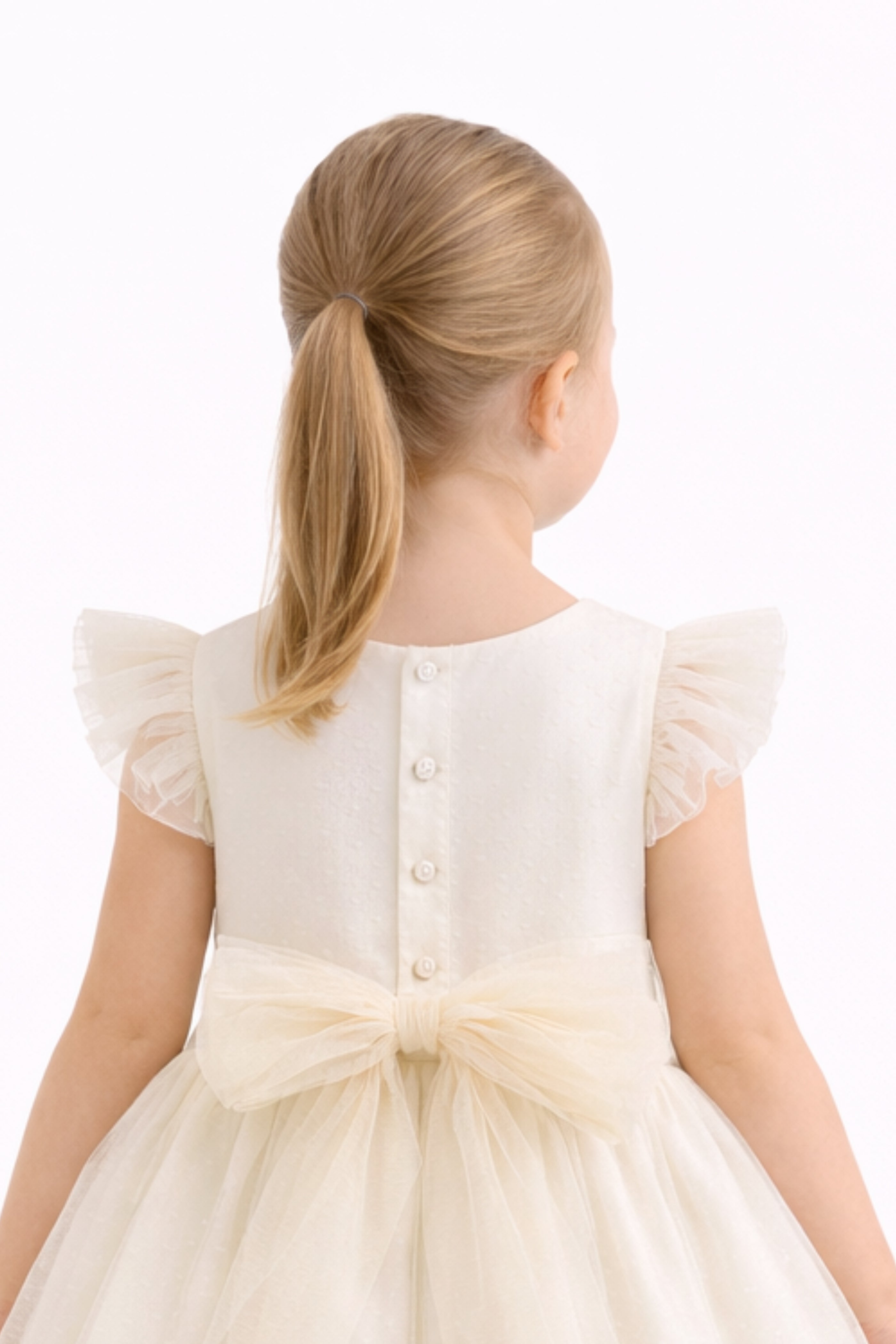 Abito Elegante Neonata e Bambina Crema