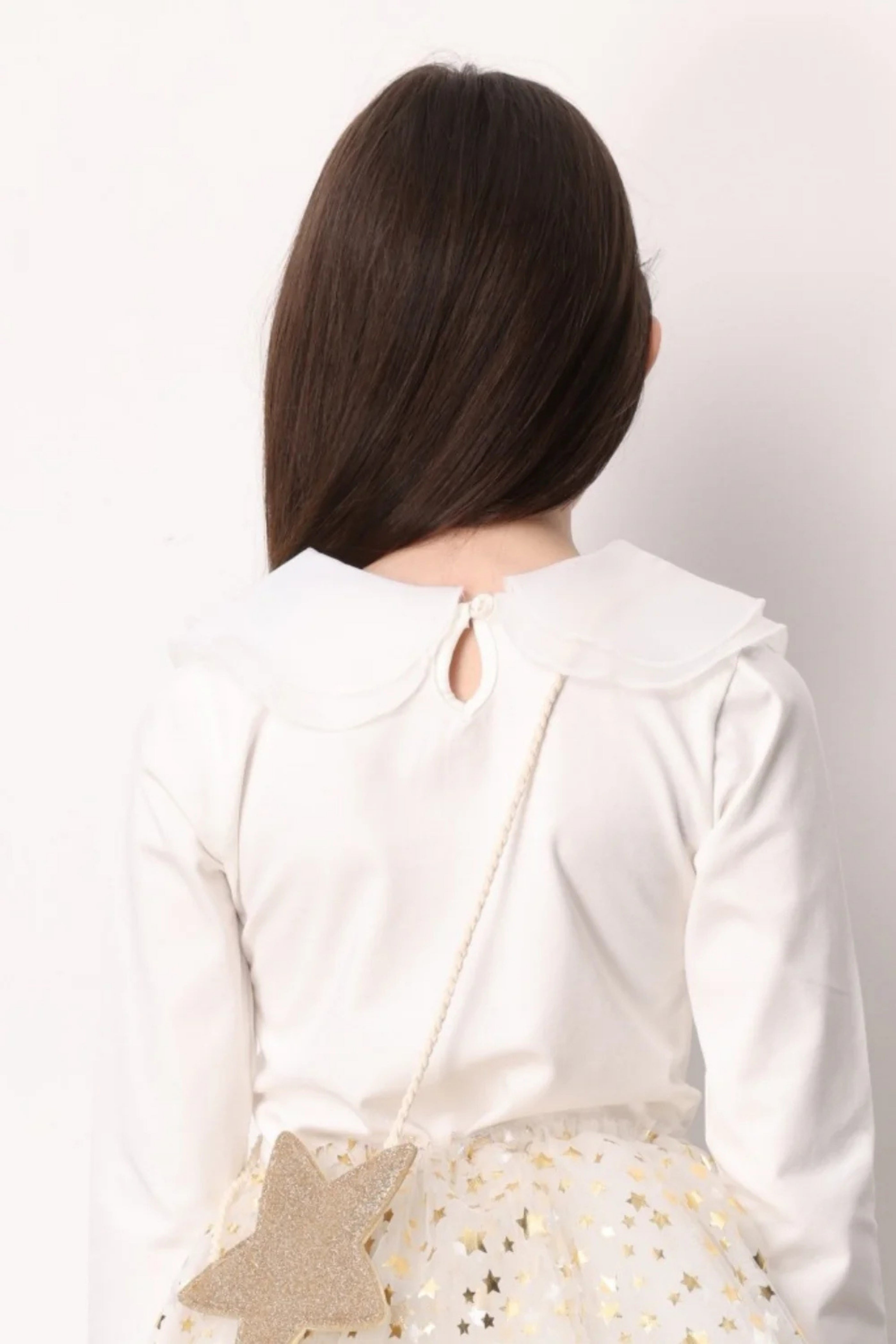 Maglia Bambina collo a cuore Bianco