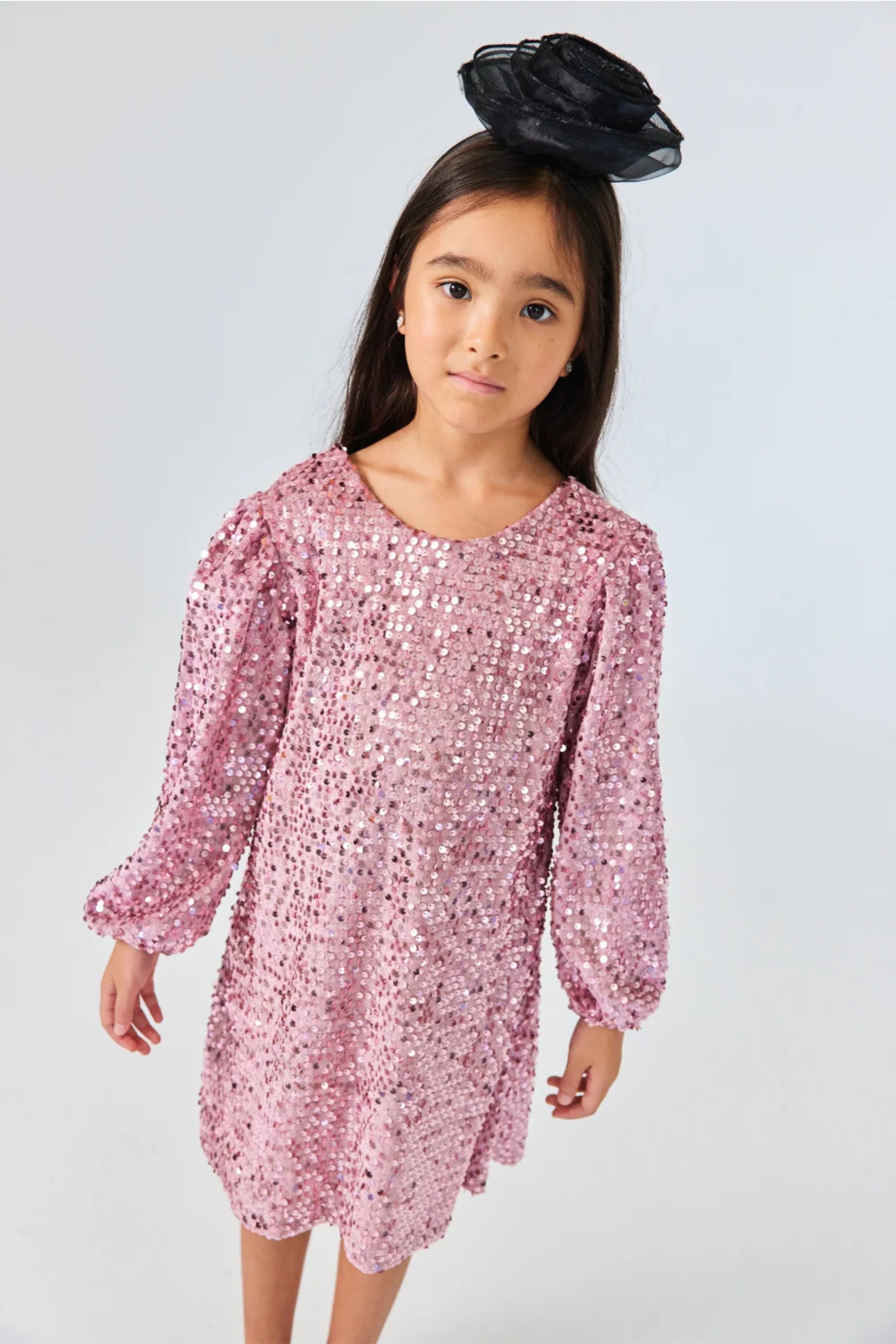 Abito Bambina Paillettes Rosa