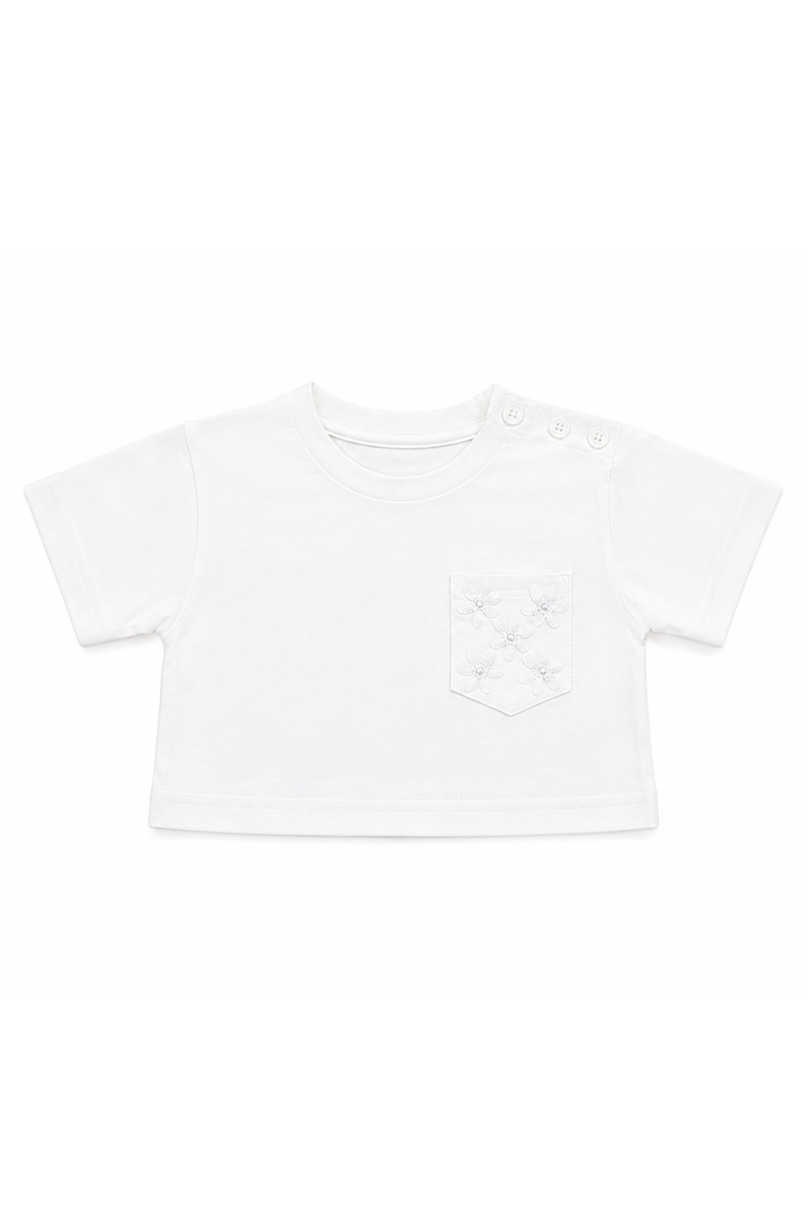 T-shirt Neonata Cropped Bianco